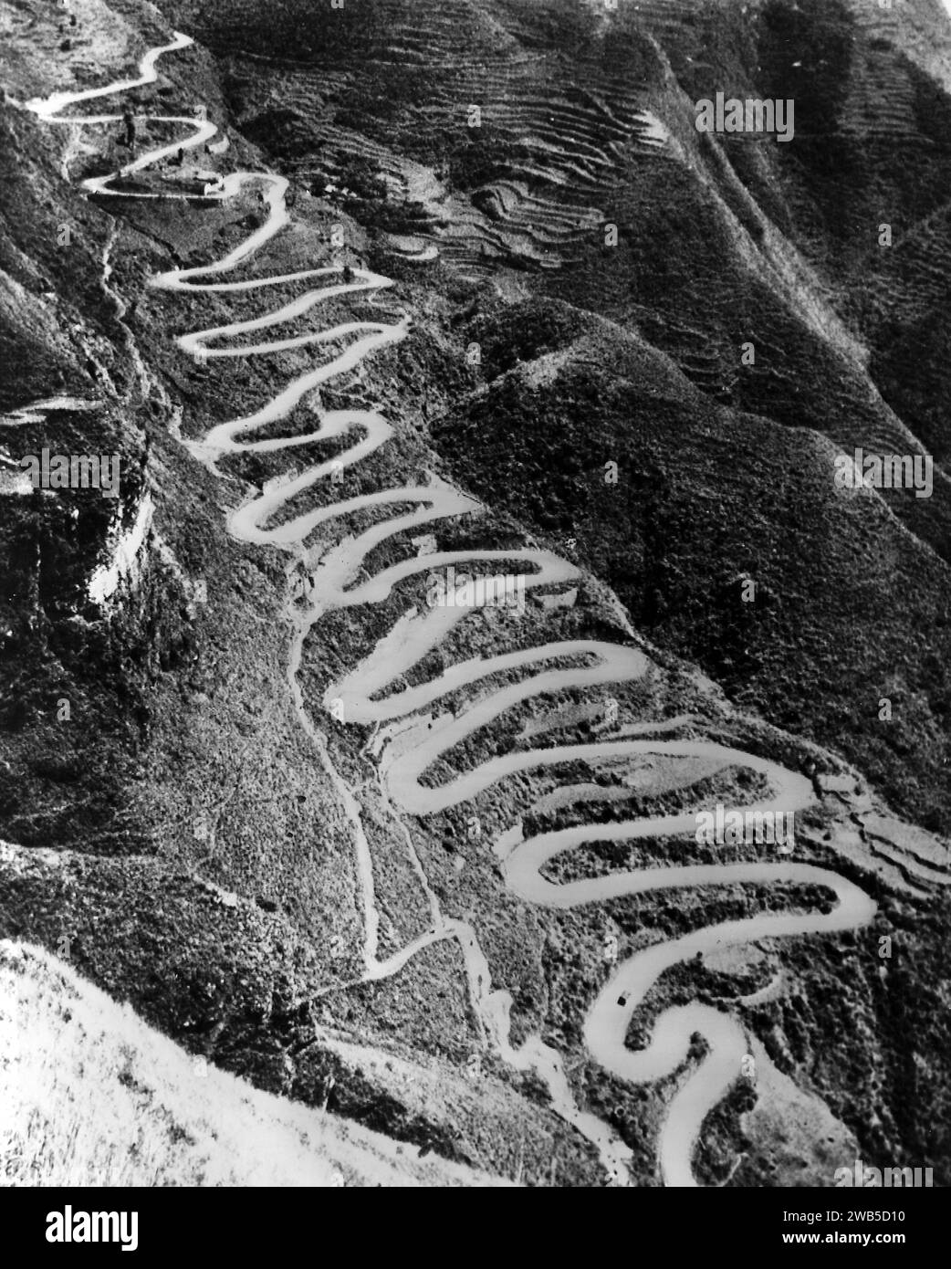 The Burma Road, a road linking Burma (now known as Myanmar) with southwest China. Stock Photo