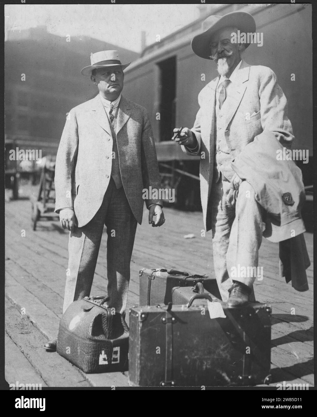 Harry Heye Tammen (left) Heinrich “Harry” Heye Tammen  (1856, — 1924) American journalist, with William Frederick Cody Stock Photo