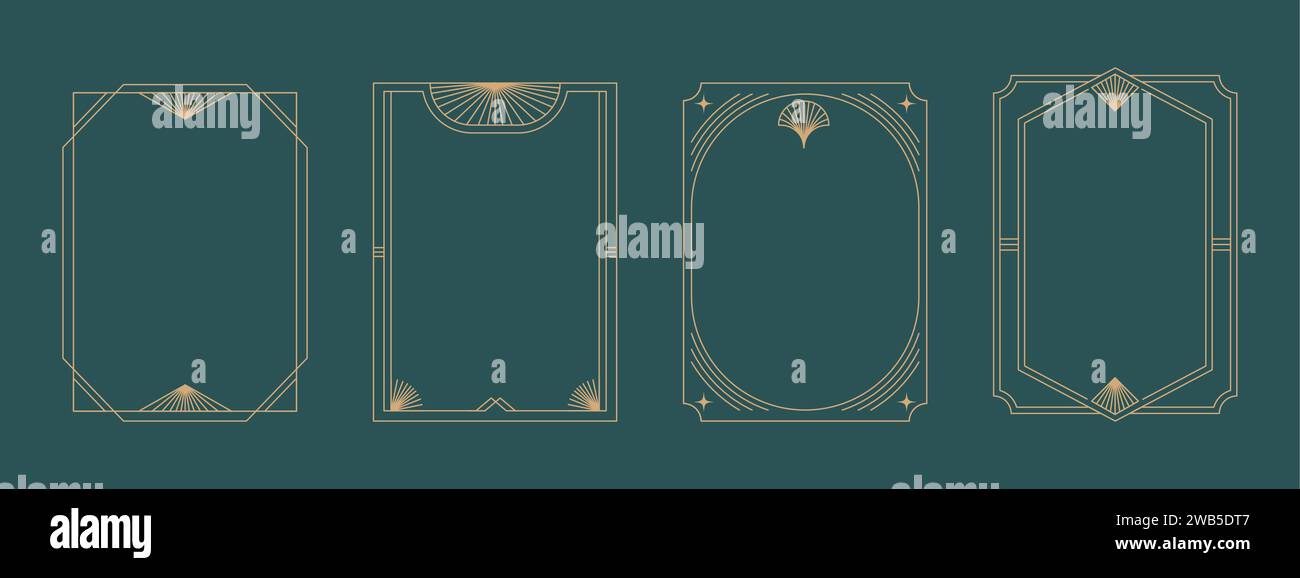 Art Deco frames minimalist collection. Elegant luxury borders and ...