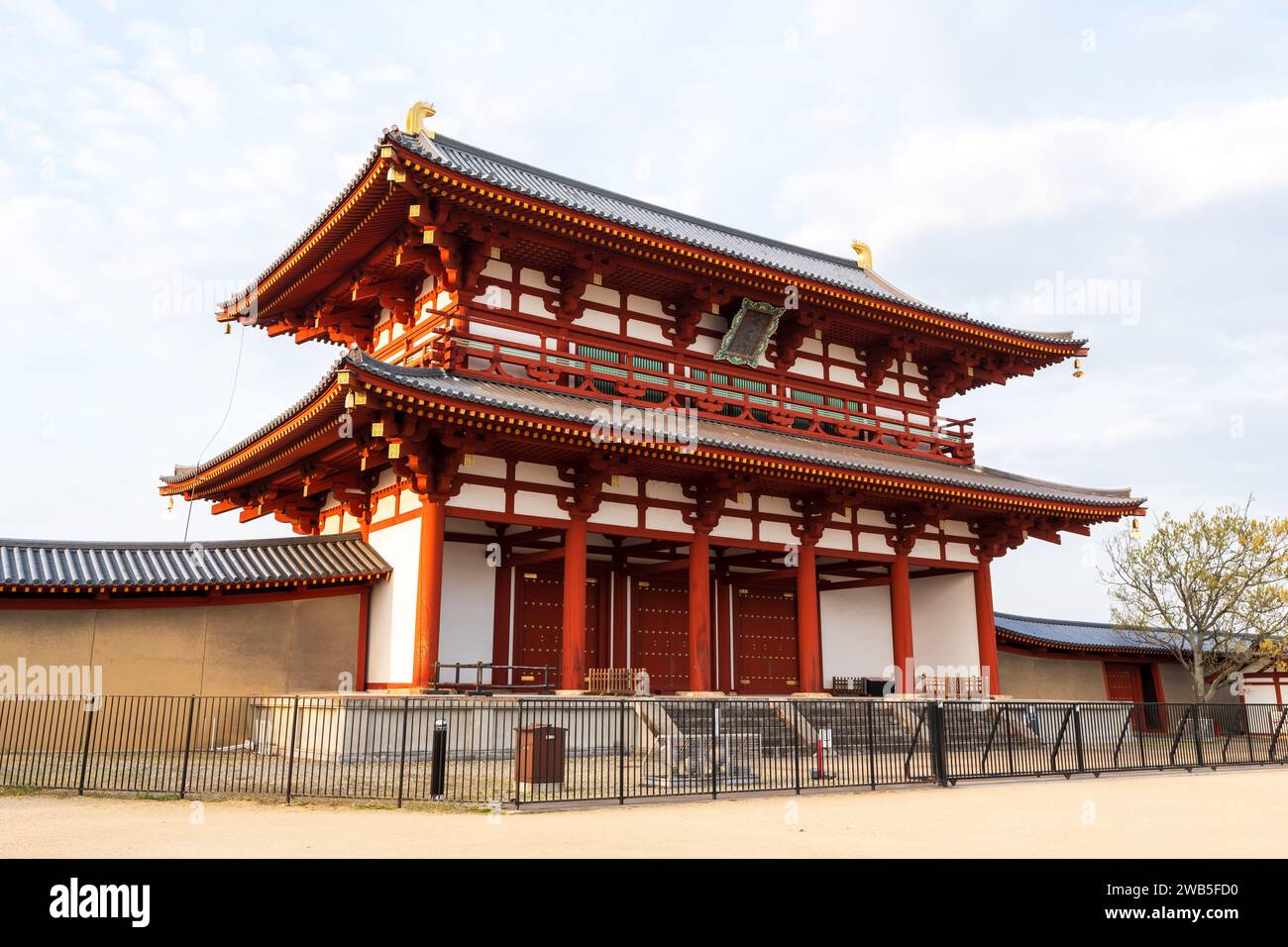 Suzakumon Gate of Heijo Palace. Nara, Japan. Stock Photo