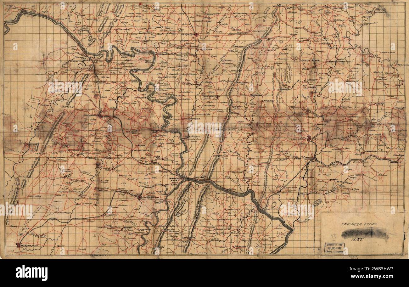 (Map of portions of Virginia, West Virginia, and Maryland, centering on ...