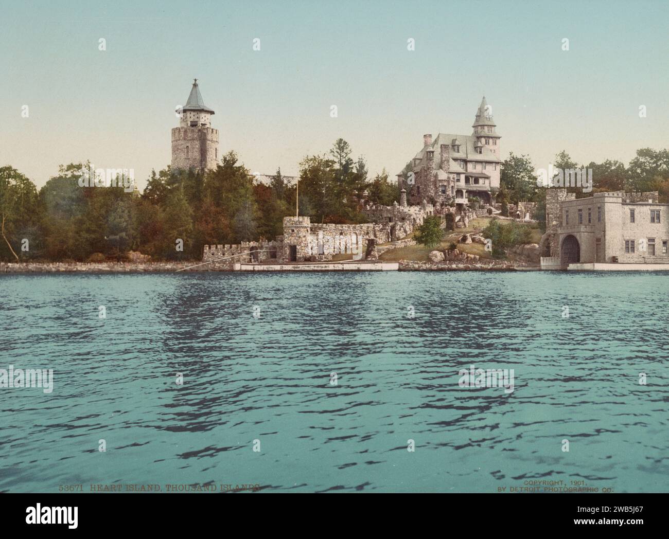 Heart Island, Alexandria, Thousand Islands,  Jefferson County, New York 1901. Stock Photo