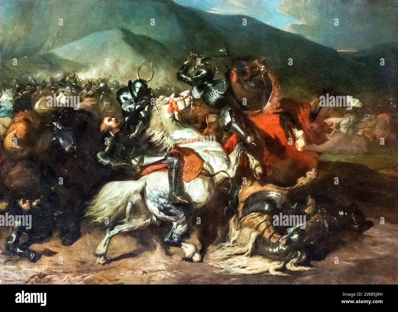(Narbonne) La bataille de Baugé 1839 - Alfred de Dreux Stock Photo