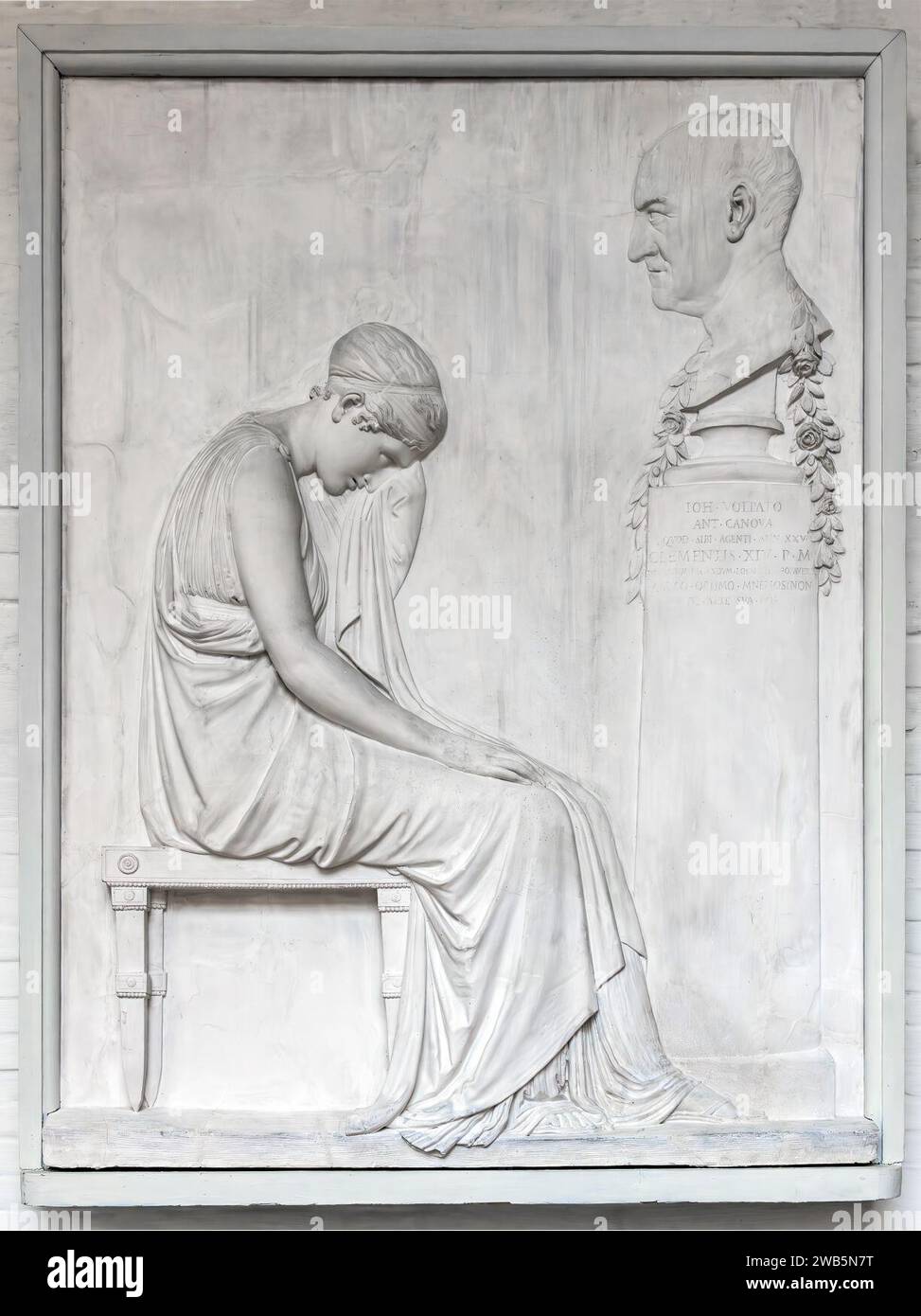 (Venice) Funeral stele of Giovanni Volpato by Antonio Canova Stock