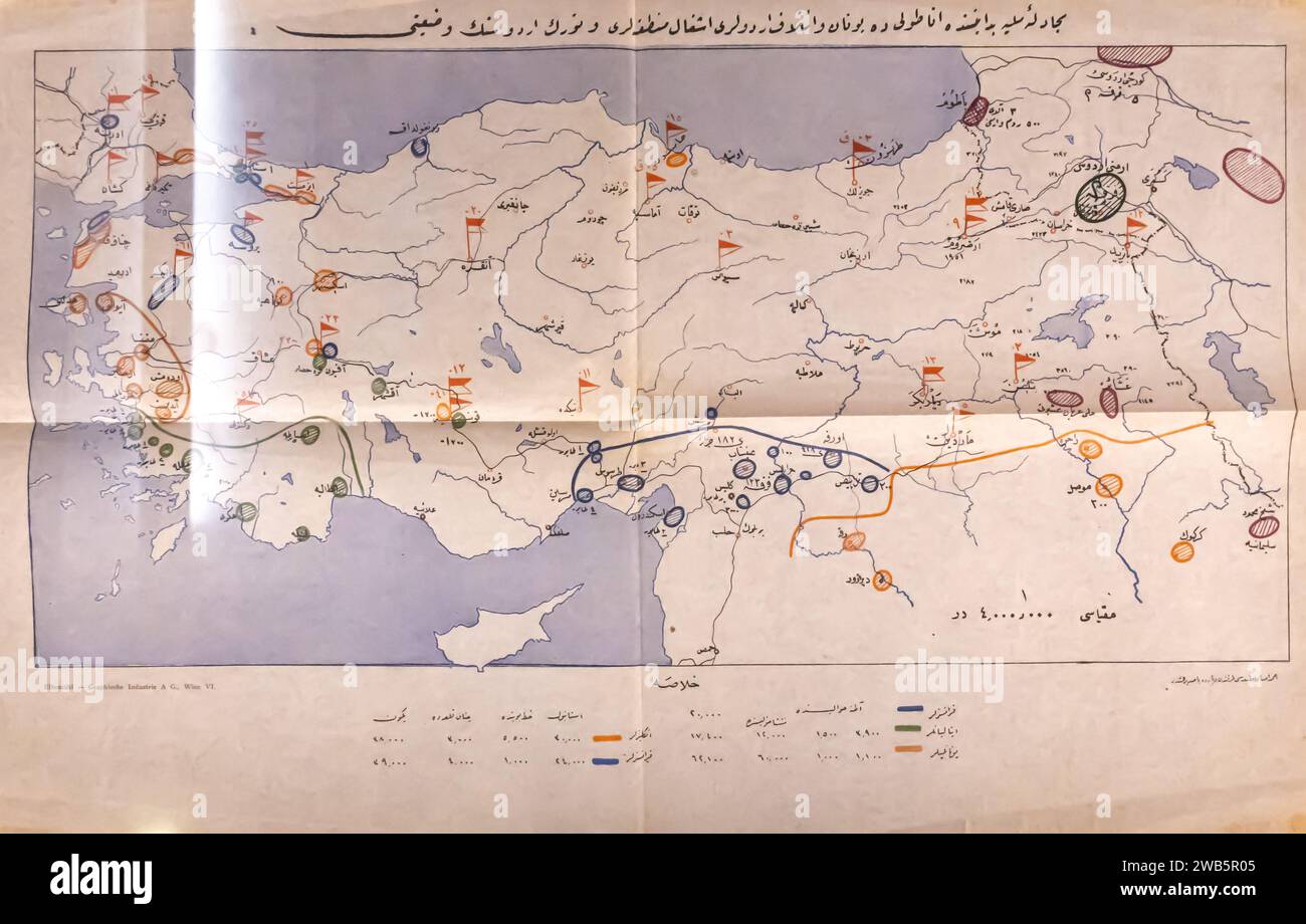 Map of the occupation of Turkey by the Greek and allied armies at the