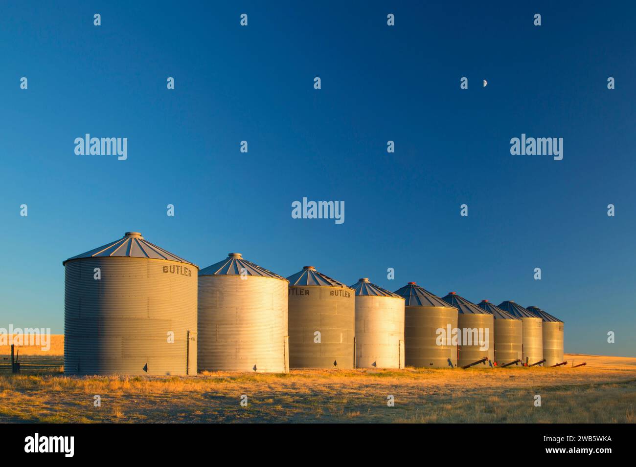 Grain bins, Broadwater County, Montana Stock Photo Alamy