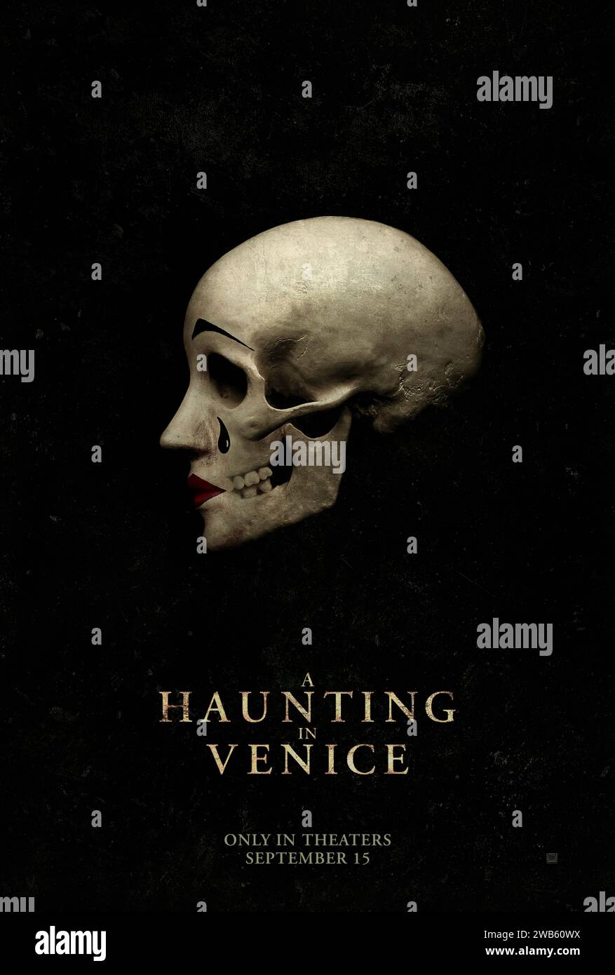 A Haunting in Venice (2023) directed by Kenneth Branagh and starring Kenneth Branagh, Michelle Yeoh and Jamie Dornan. In post-World War II Venice, Poirot, now retired and living in his own exile, reluctantly attends a seance. But when one of the guests is murdered, it is up to the former detective to once again uncover the killer. US advance poster ***EDITORIAL USE ONLY***. Credit: BFA / 20th Century Studios Stock Photo