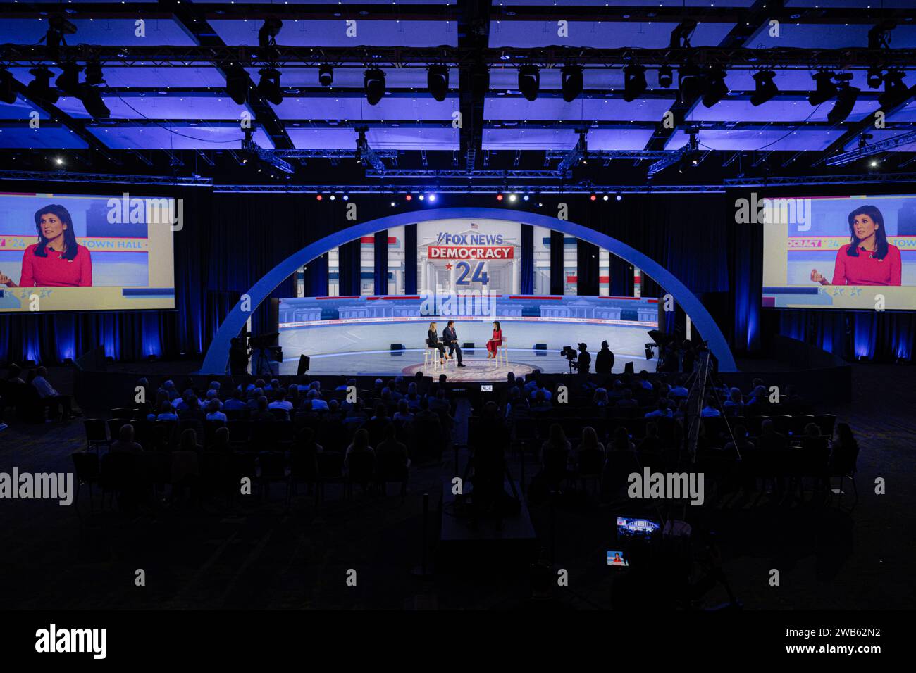 Des Moines, United States. 08th Jan, 2024. Anchors Martha MacCallum and