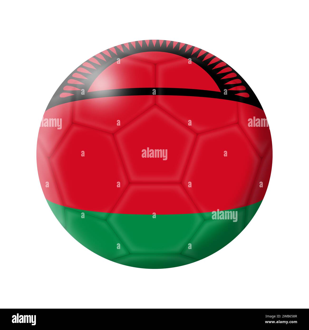 Malawi soccer ball football 3d illustration with clipping path Stock Photo