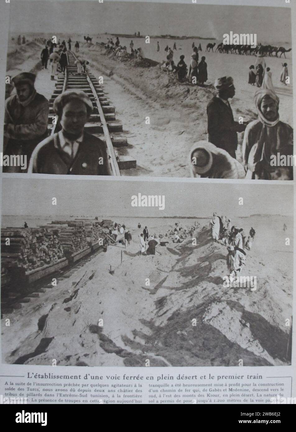 168 11 sud tunisien chemin de fer en construction. Stock Photo