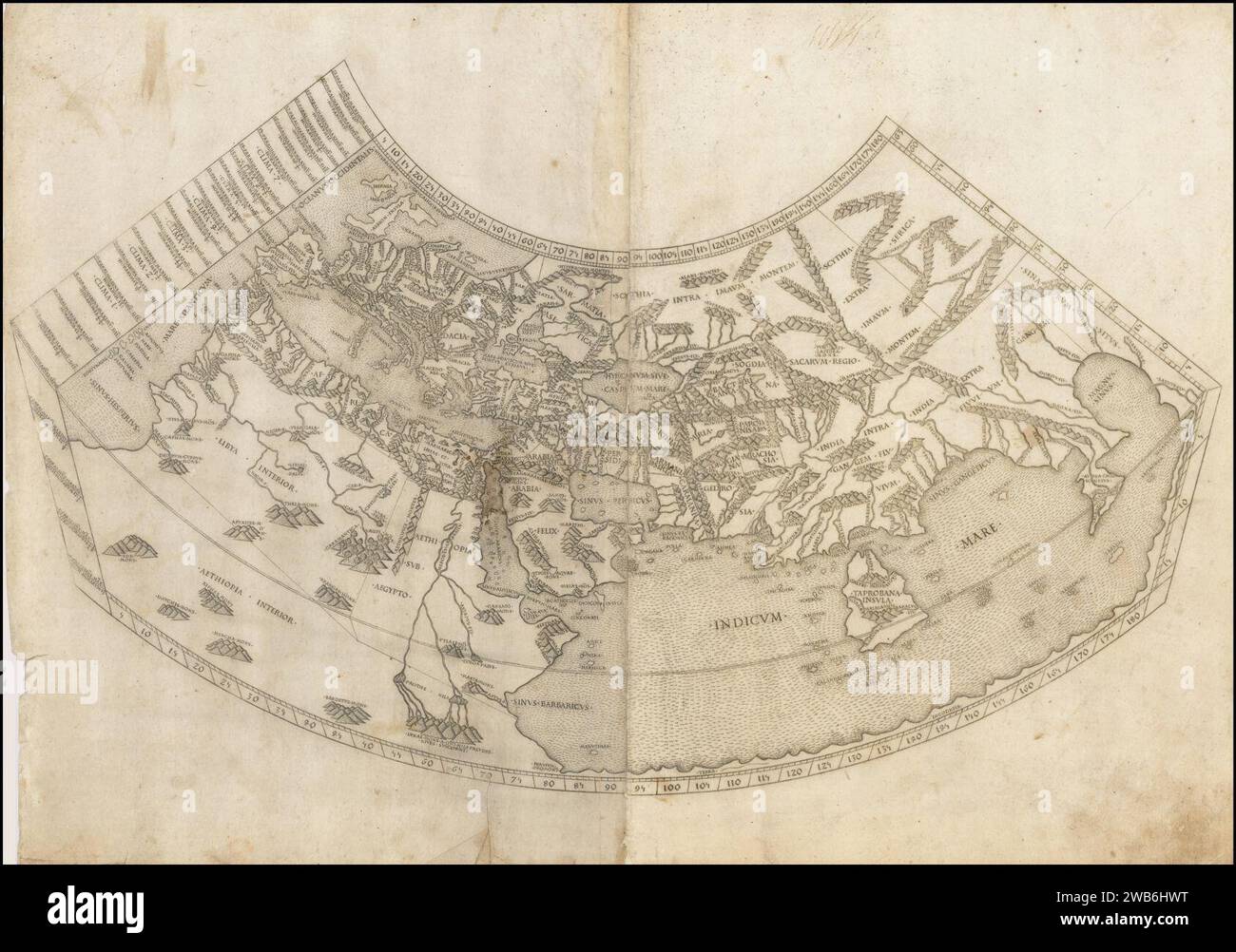 1490 Ptolemaic World Map Stock Photo Alamy