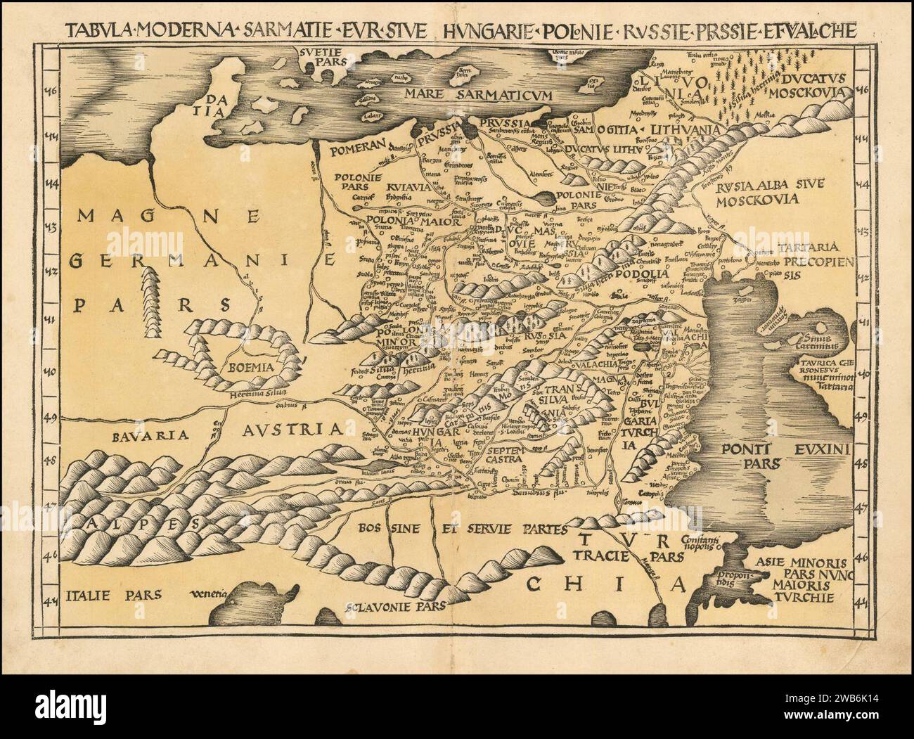 Waldseemuller Map Hi Res Stock Photography And Images Alamy 1513 Map Of Poland Baltic Hungary And Eastern Europe By Martin Waldseemller 2WB6K14