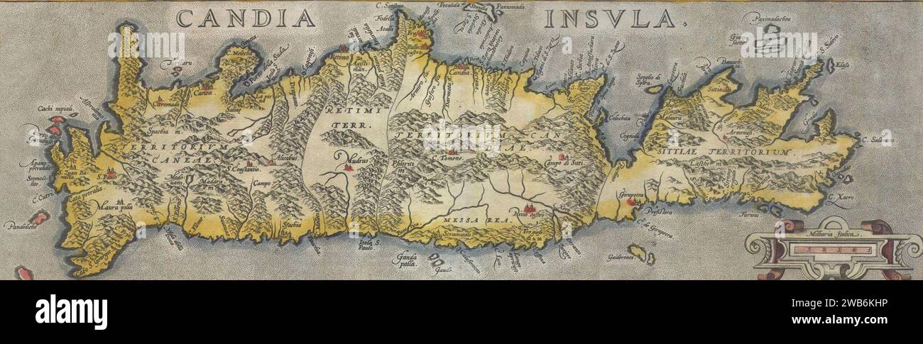 1584 Ortelius Map Of Crete Candia And 10 Greek Islands Geographicus