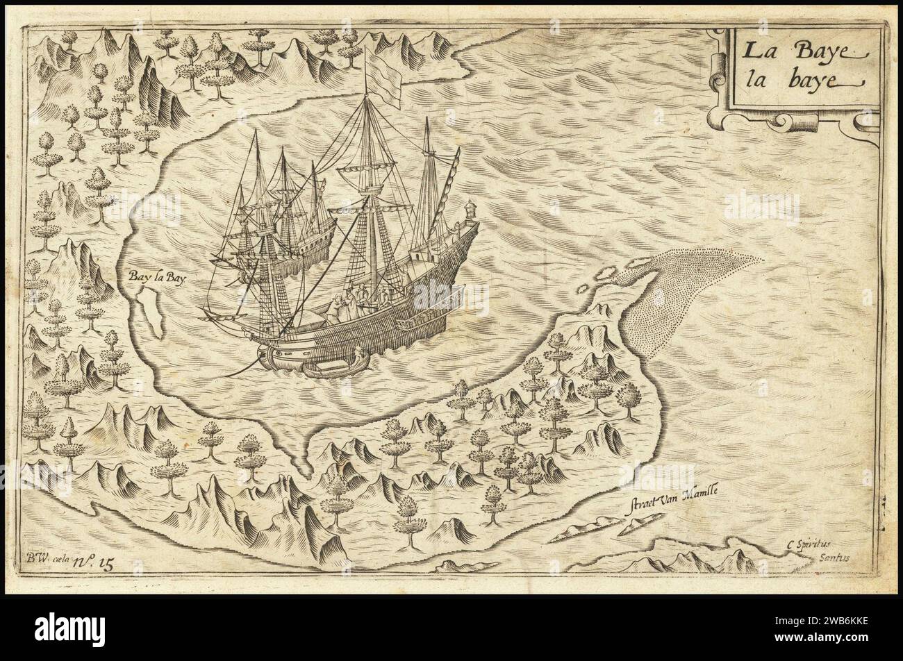 1602 map of Albay in southern Luzon province of the Philippines Stock