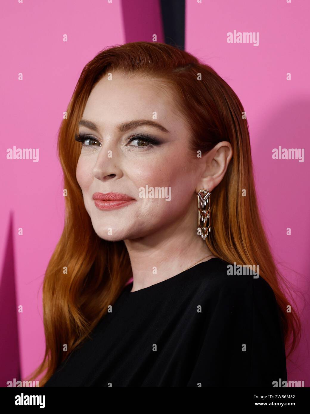 New York, United States. 08th Jan, 2024. Lindsay Lohan arrives on the