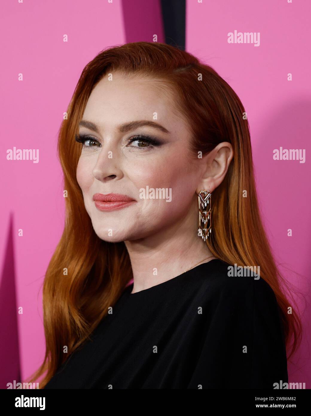 New York, United States. 08th Jan, 2025. Lindsay Lohan arrives on the