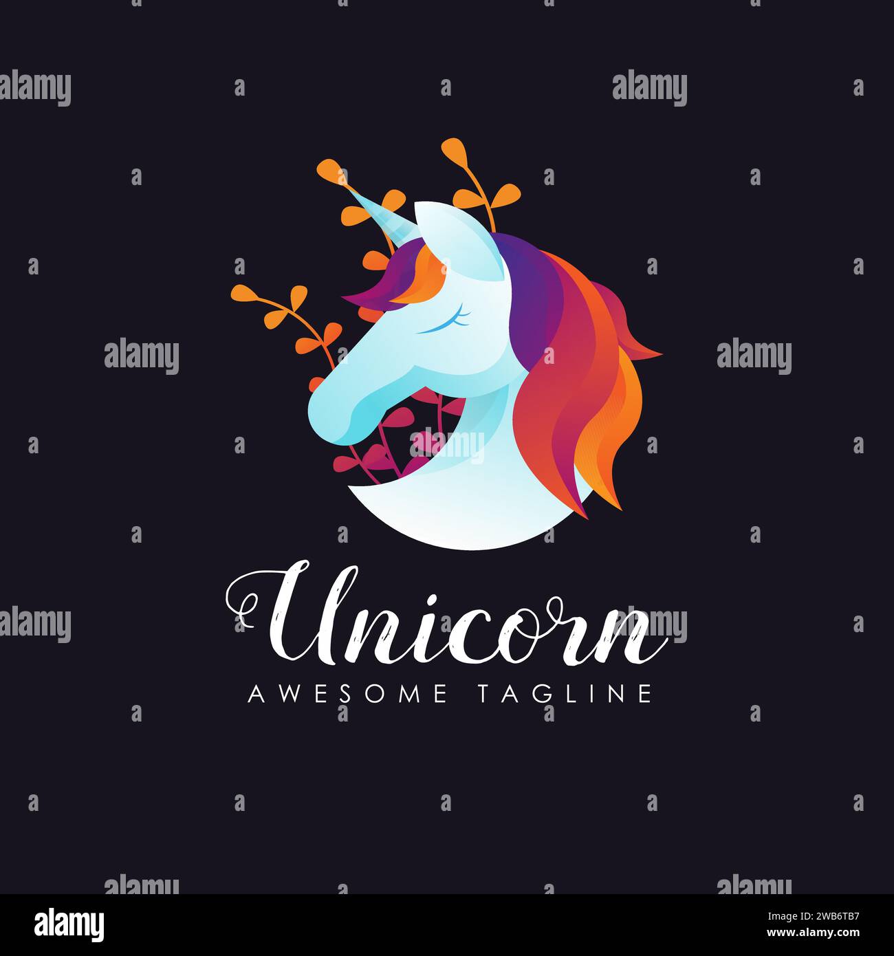 Modern colorful unicorn logo vector Stock Vector Image & Art - Alamy