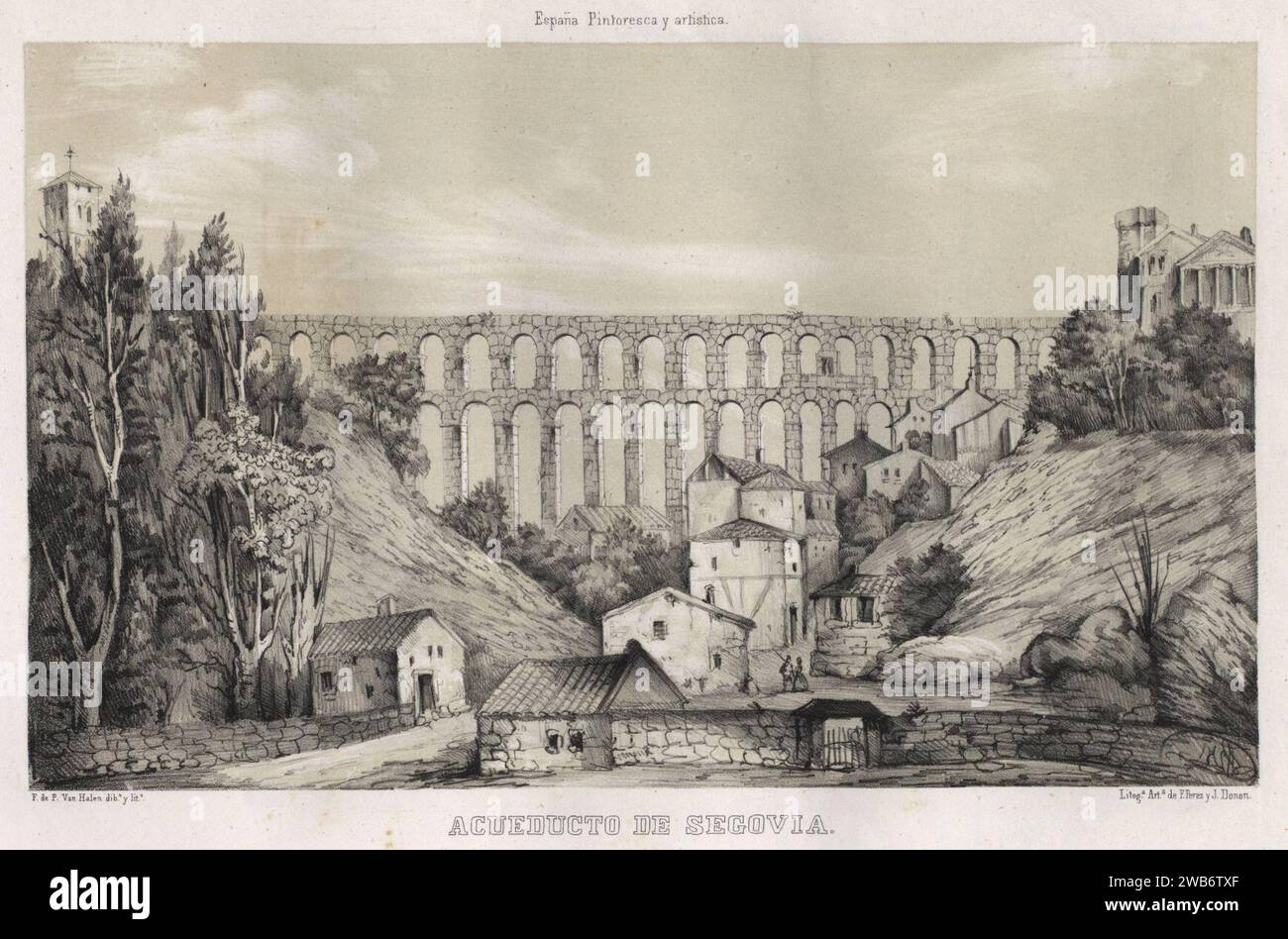 1847, España pintoresca y artística, Acueducto de Segovia, Francisco de