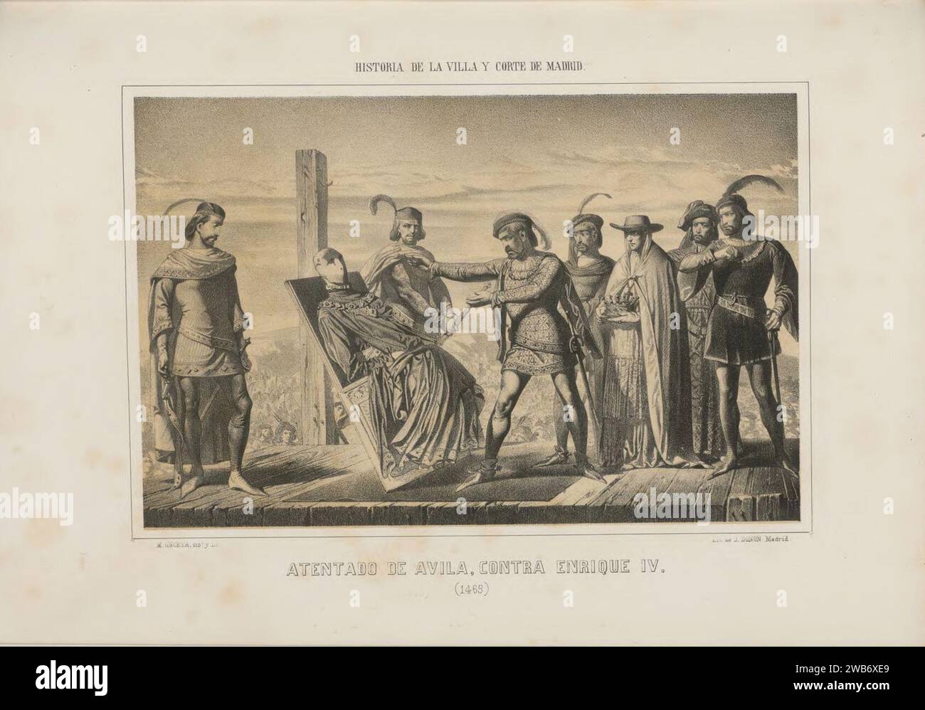 1862, Historia de la Villa y Corte de Madrid, vol. 2, Atentado de Ávila, contra Enrique IV. Stock Photo