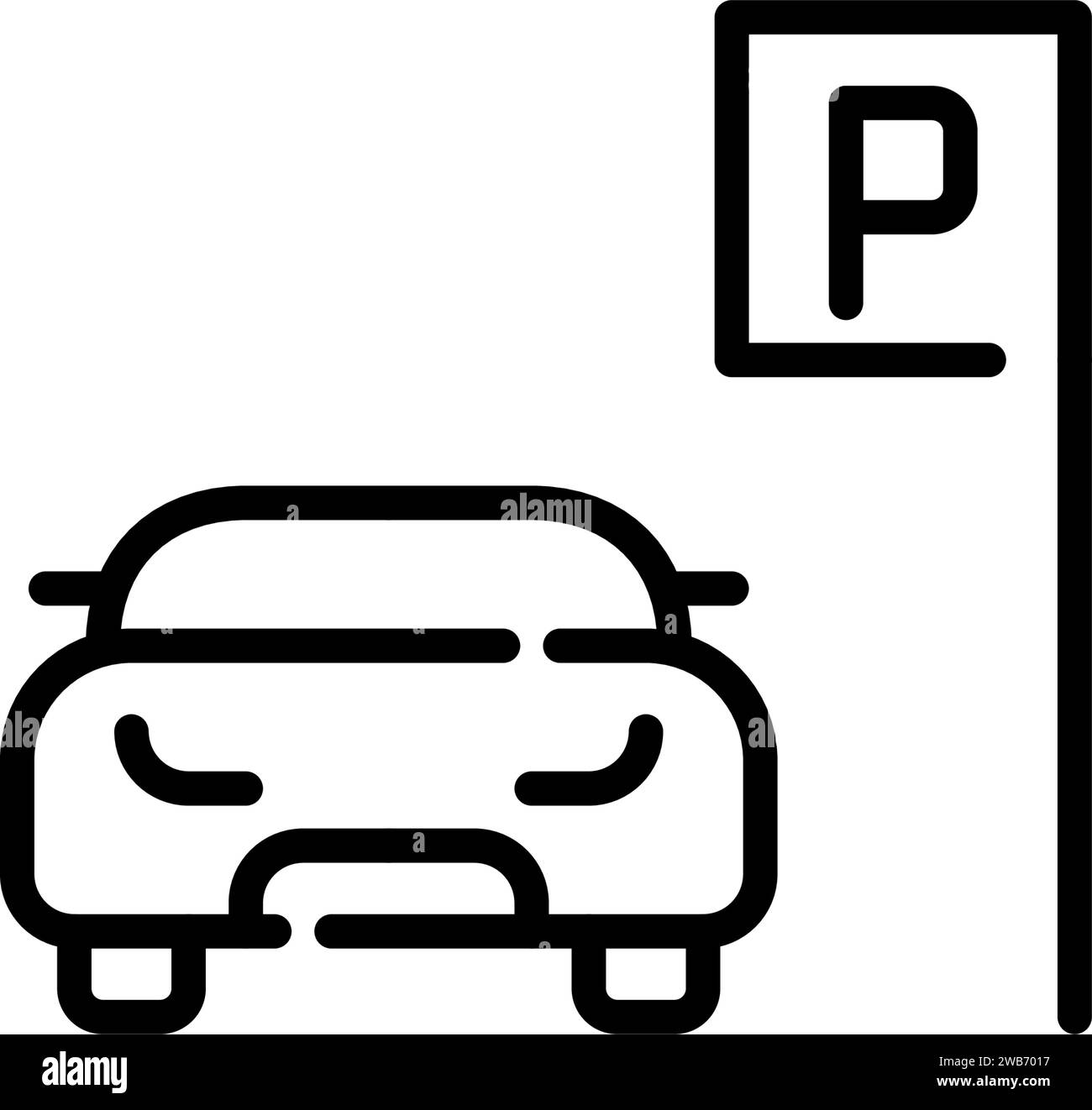 Car parking spot. Pixel perfect, editable stroke icon Stock Vector