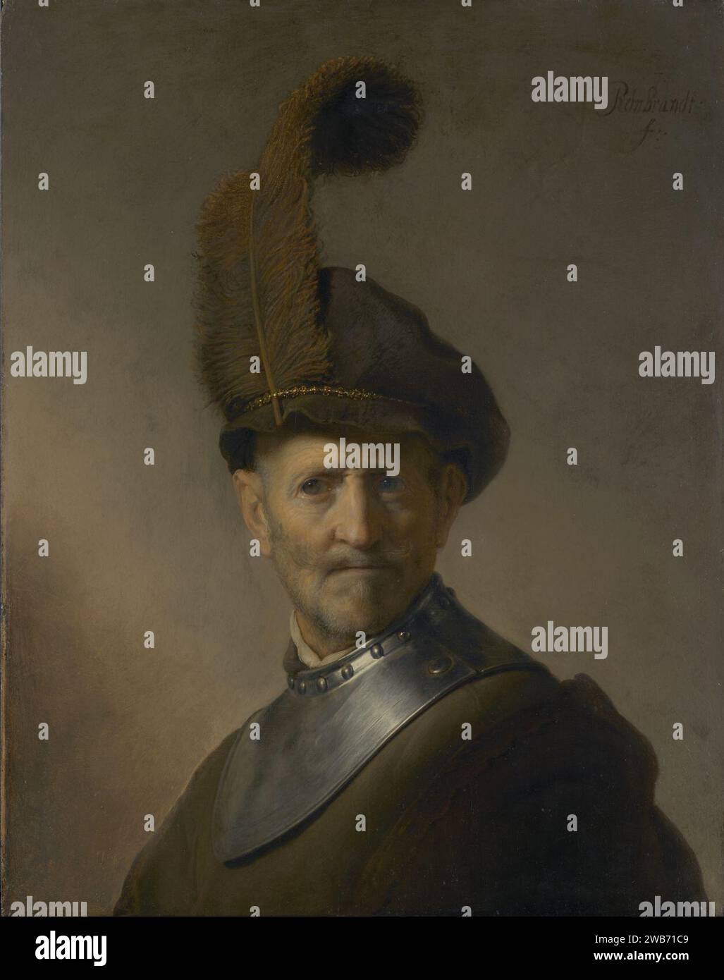 An Old Man in Military Costume 1630-1 Rembrandt Stock Photo - Alamy