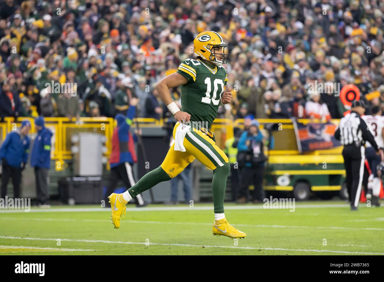 Green Bay, WI, USA. 7th Jan, 2024. Green Bay Packers quarterback Jordan