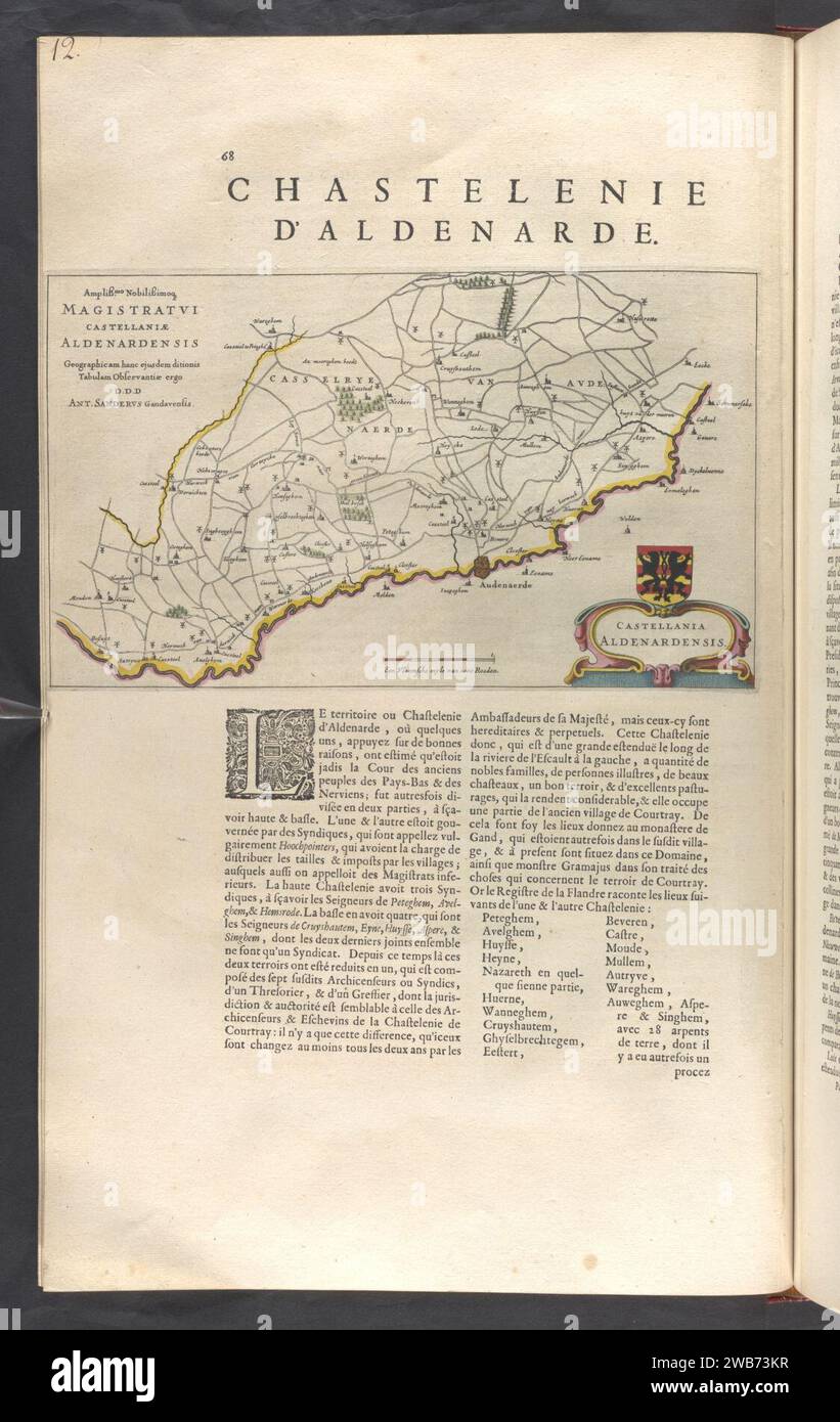 Castellania Aldenardis - Atlas Maior, vol 4, map 12 - Joan Blaeu, 1667 Stock Photo