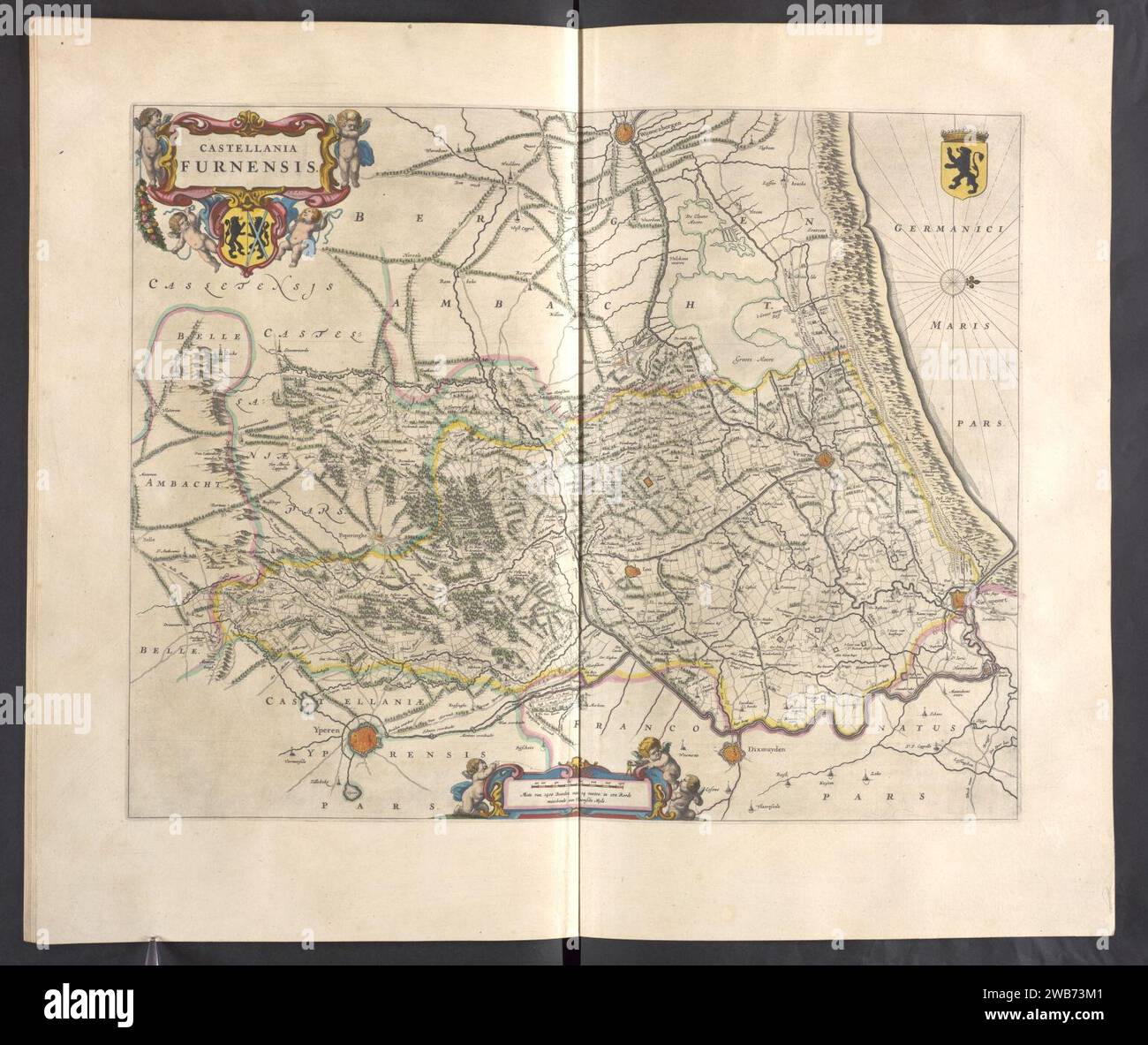 Castellania Furnensis - Atlas Maior, vol 4, map 20 - Joan Blaeu, 1667 Stock Photo