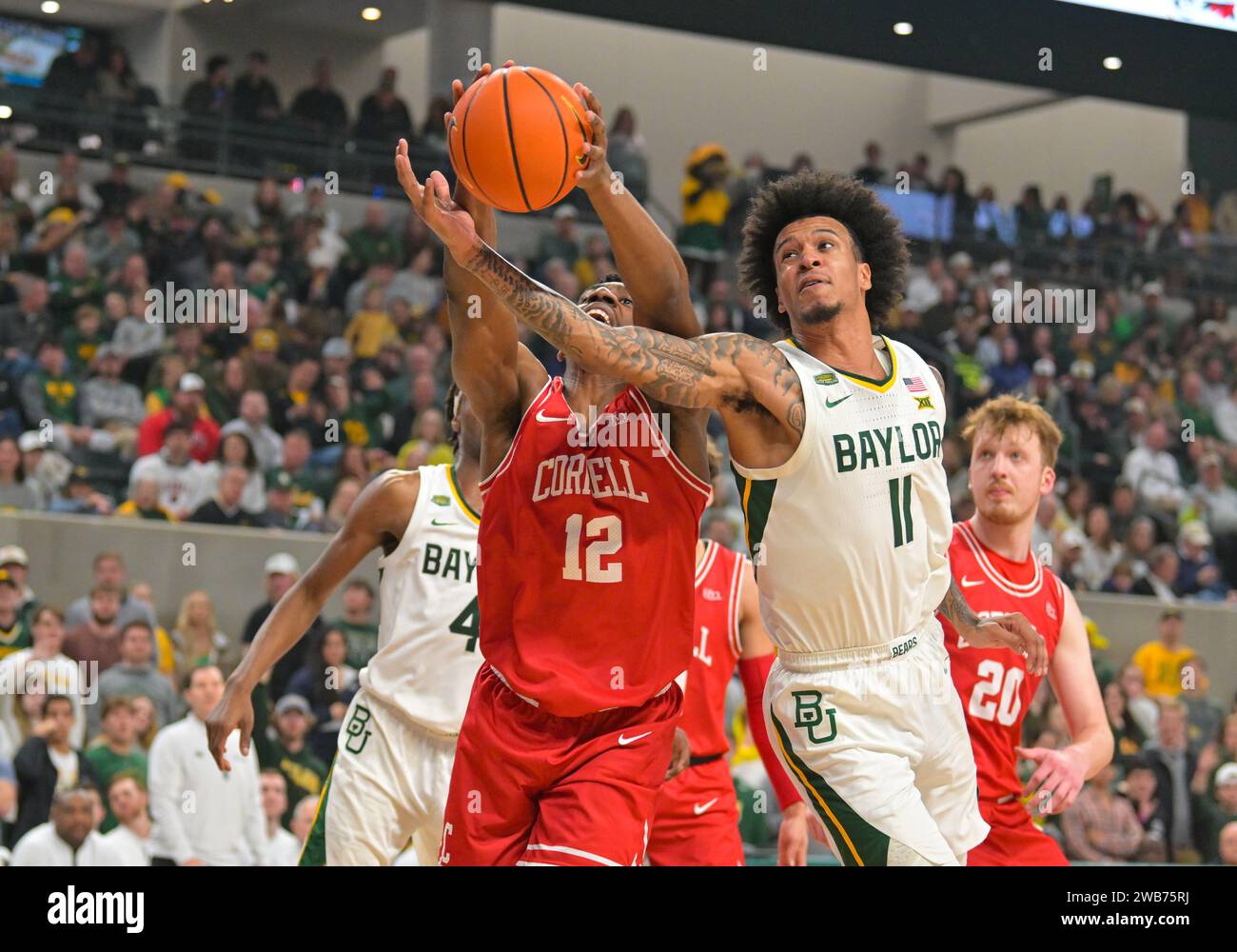 Waco Texas Usa 2nd Jan 2024 Baylor Bears Forward Jalen Bridges 11 And Cornell Big Red 