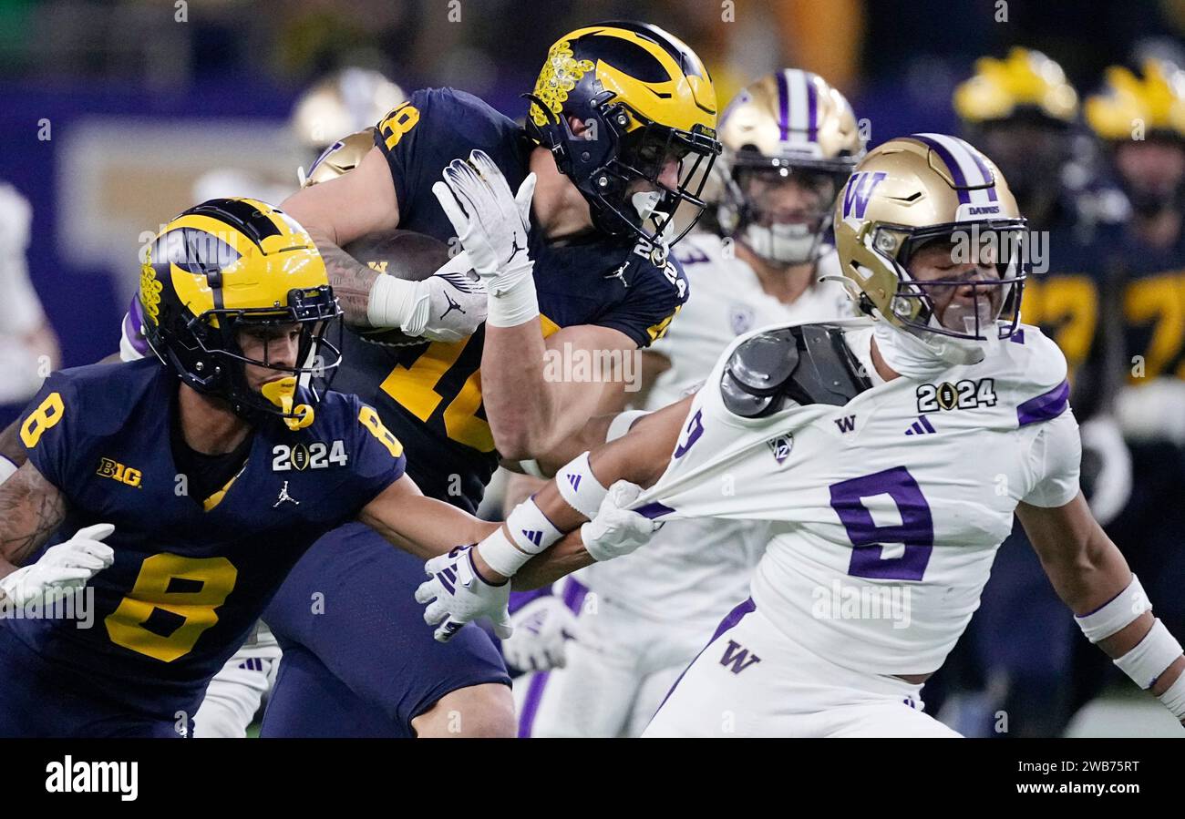 Houston, United States. 08th Jan, 2024. Michigan Wolverines tight end