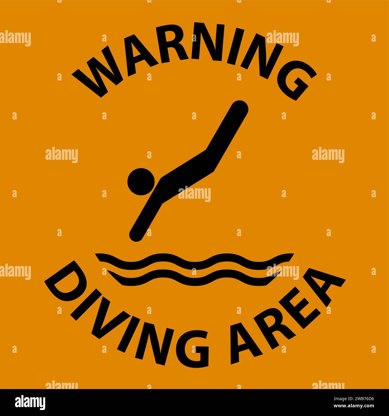 Water Safety Sign Warning Diving Area Stock Vector Image & Art Alamy