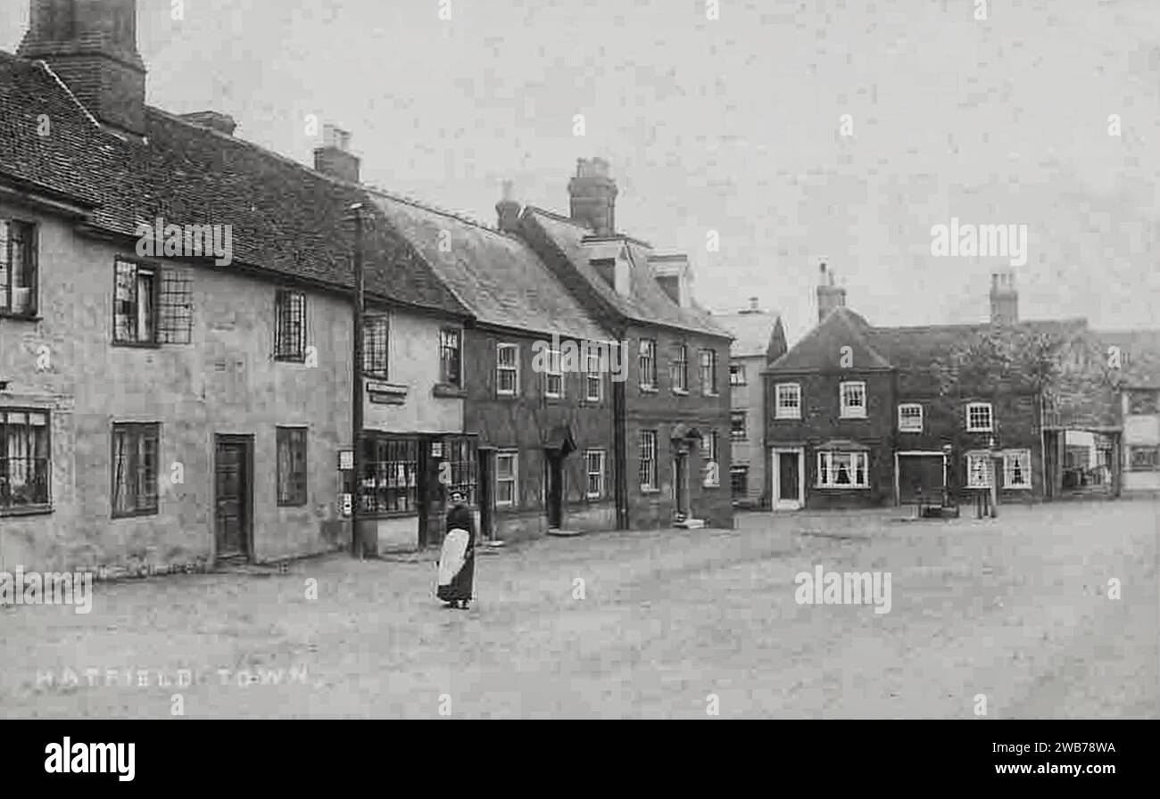 Hatfield Broad Oak High Street Essex England 19th century 01 Stock
