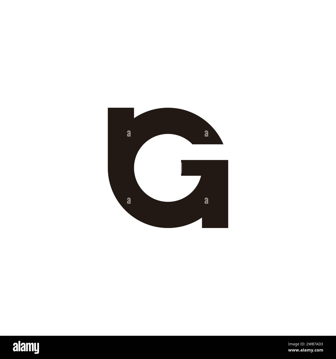 letter bg abstract round geometric logo vector Stock Vector