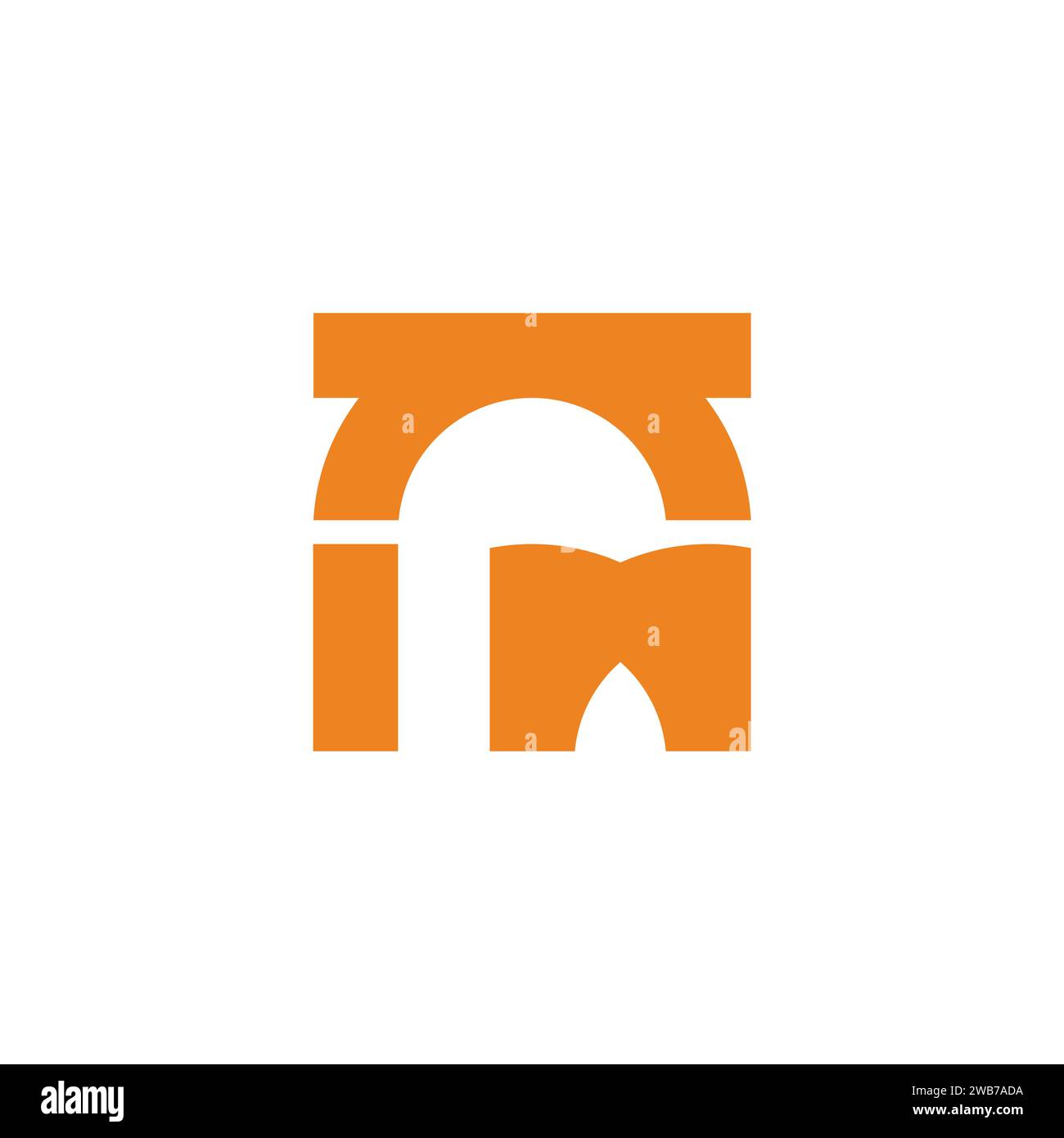 letter rm building post simple geometric logo vector Stock Vector