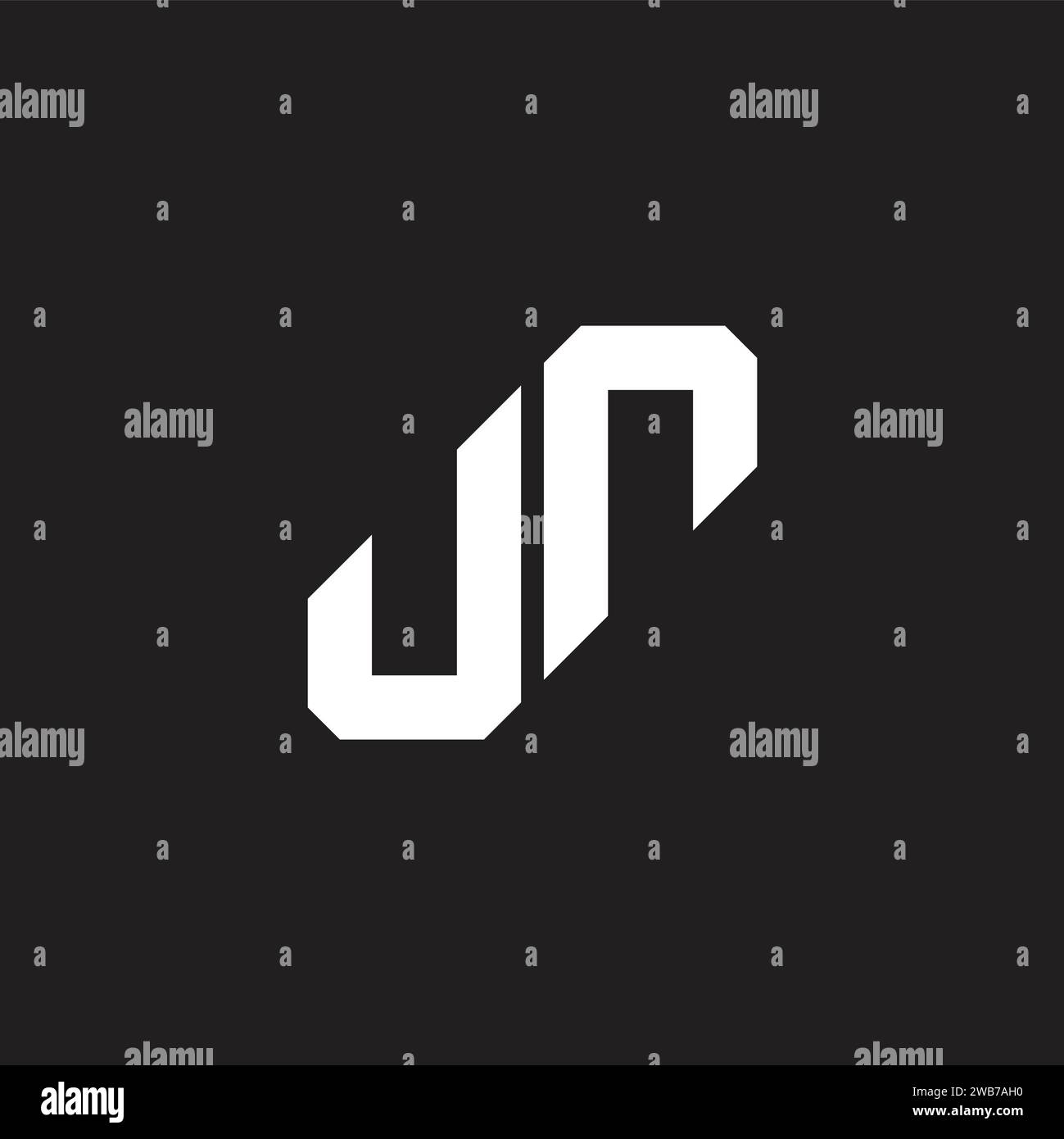 letter jr simple slice geometric logo vector Stock Vector