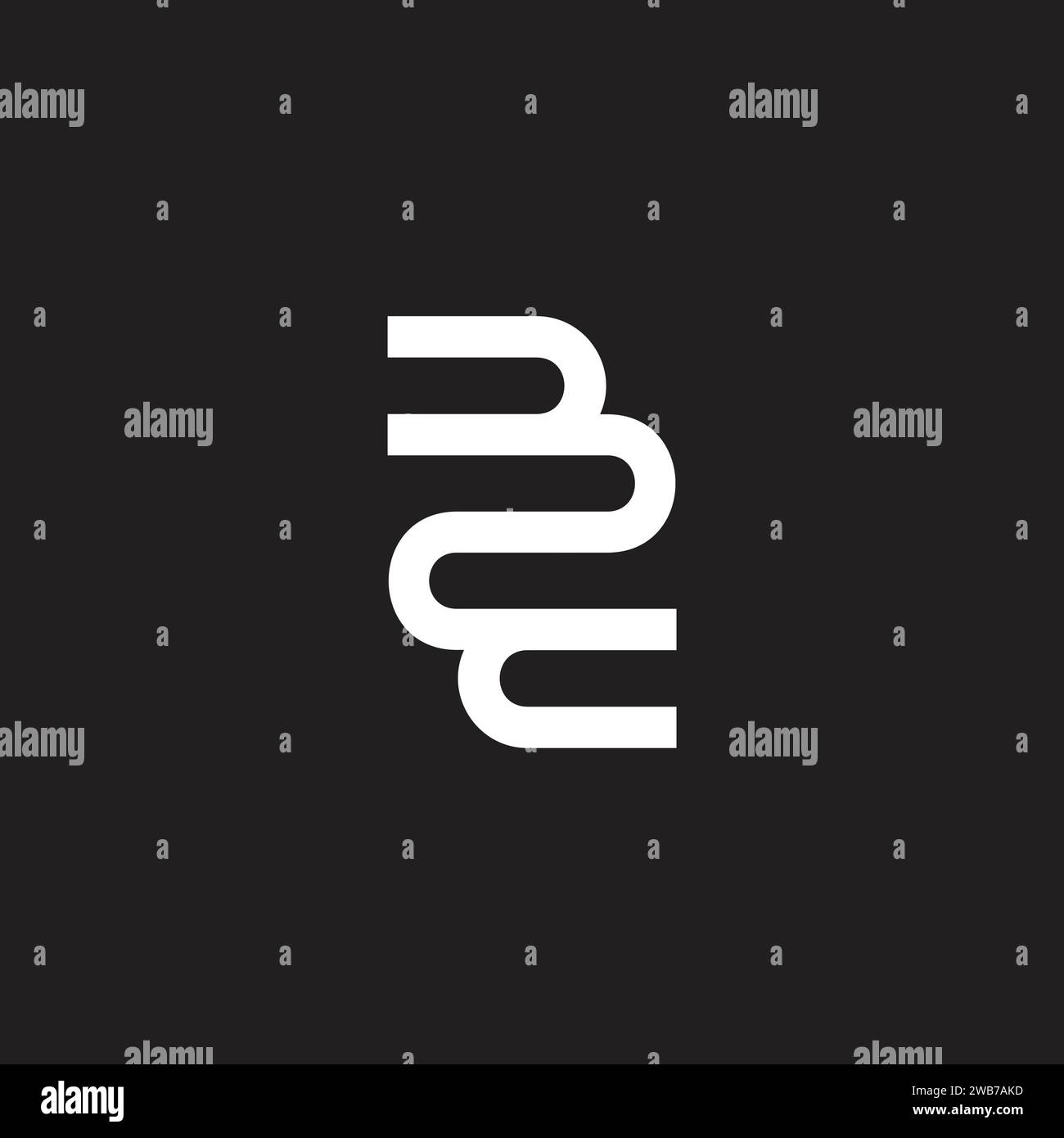 letter be loop linked geometric logo vector Stock Vector