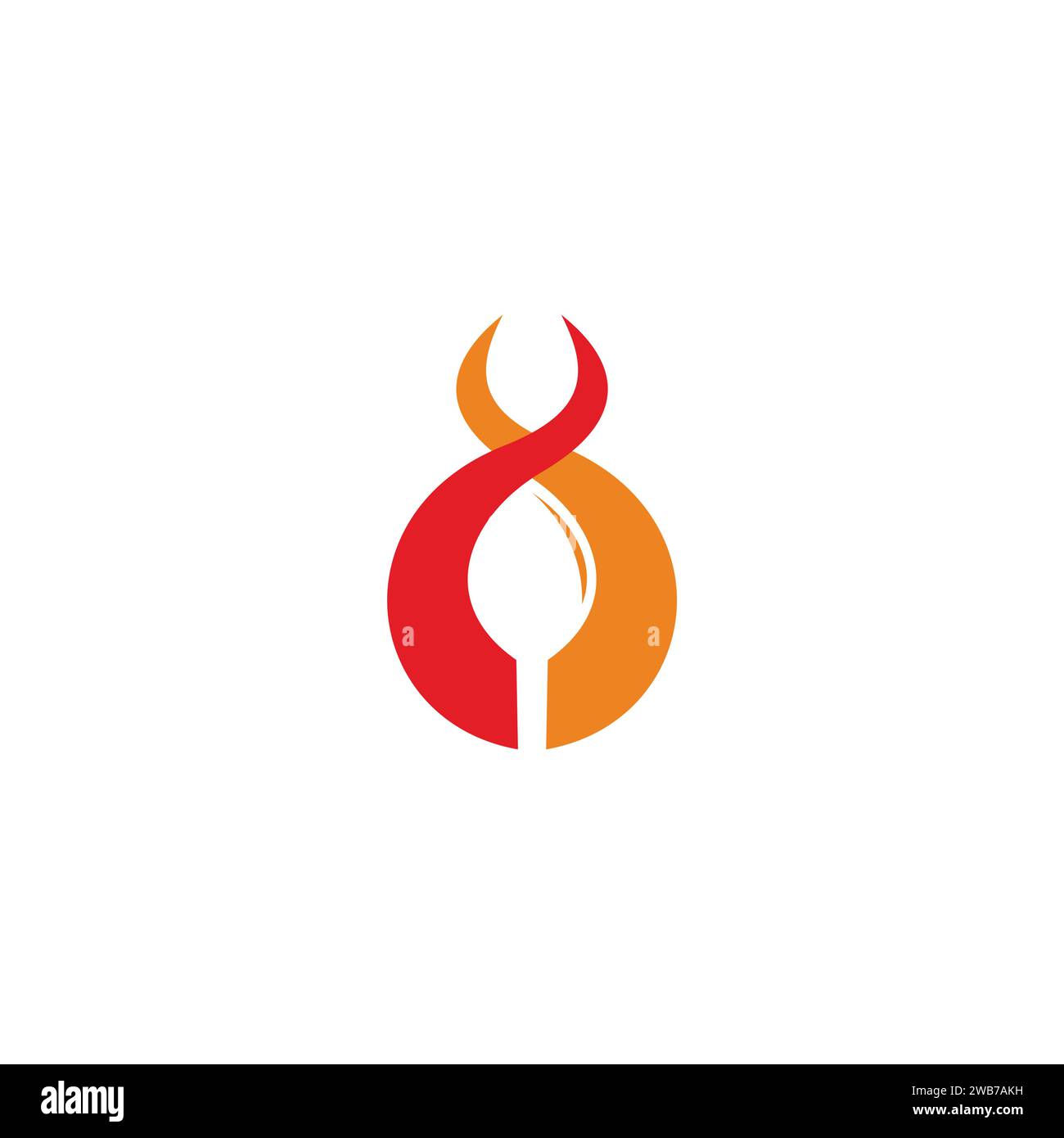 spoon food warm colorful linked logo vector Stock Vector