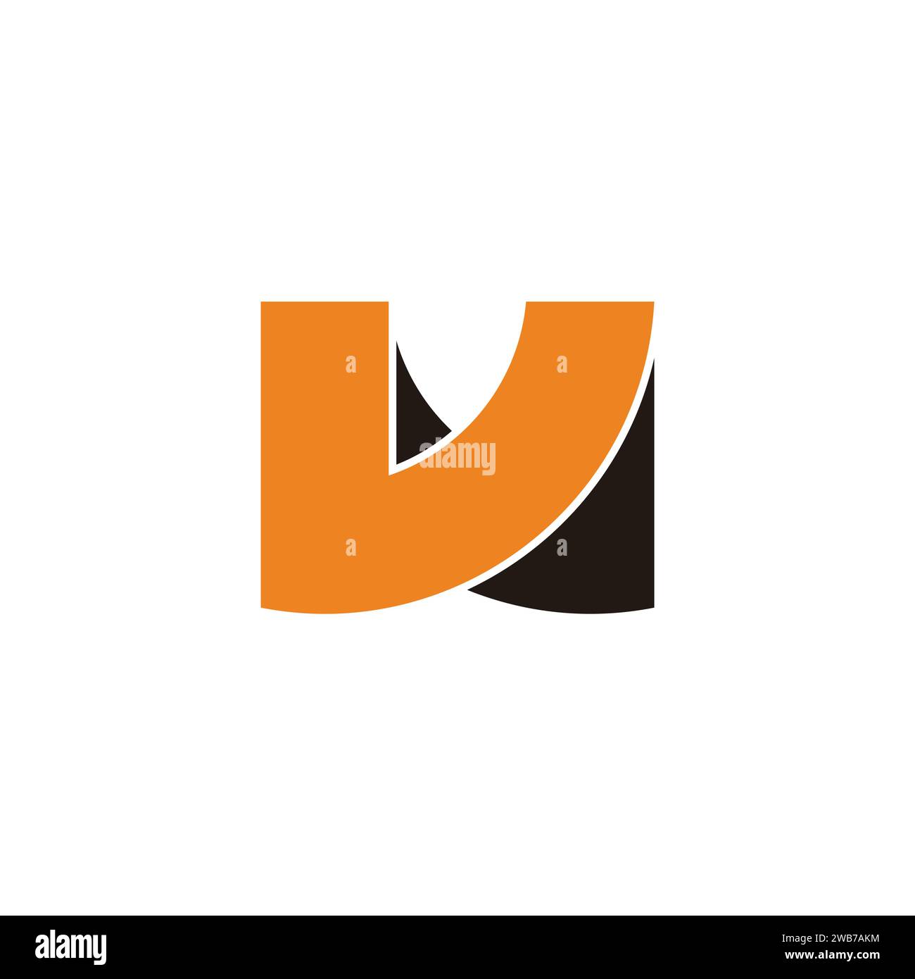 letter vw shadow simple geometric logo vector Stock Vector