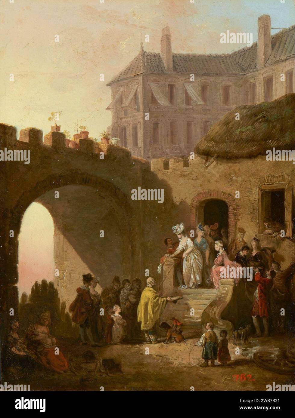 Jan Piotr Norblin Kuglarz z małpką i pieskiem Stock Photo Alamy