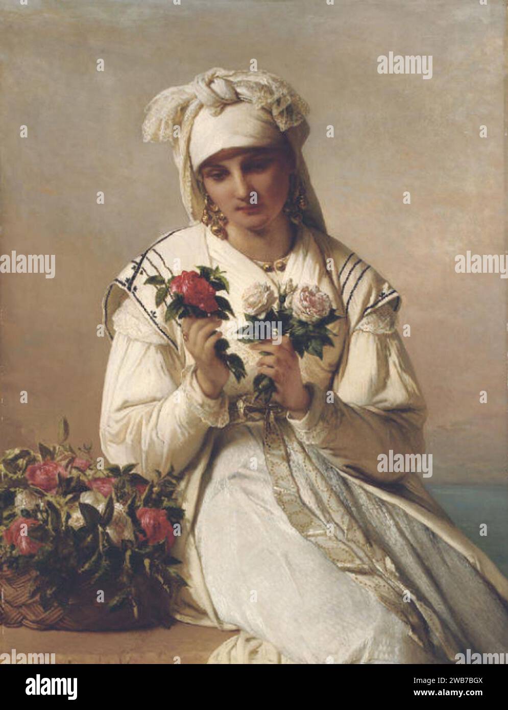Portaels Jean Francois - Choosing the Rose - Belgian School - 19th 