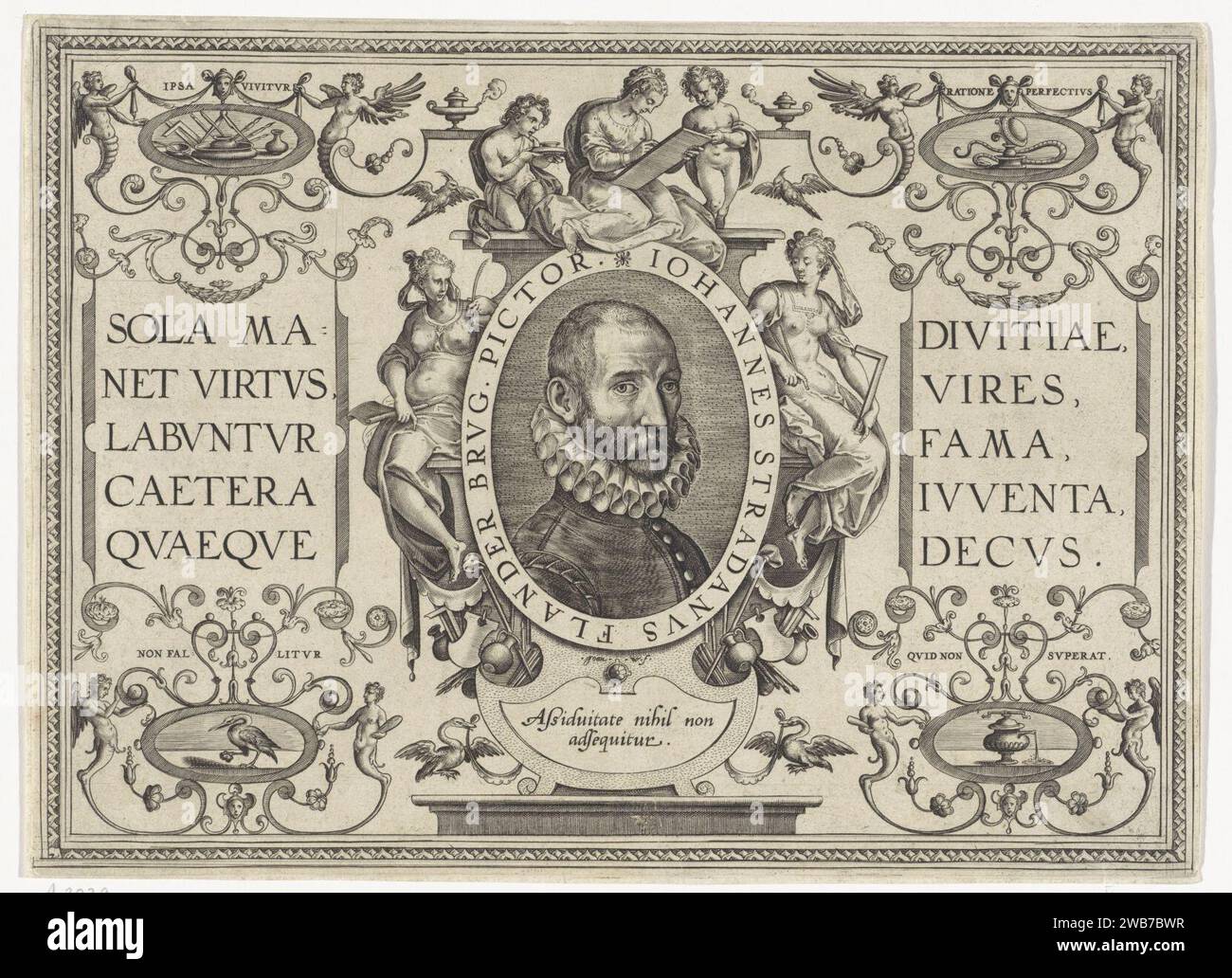 Stradanus Johannes Wierix, Stradanus (after) - Portrait of Stradanus Stock Photo ...