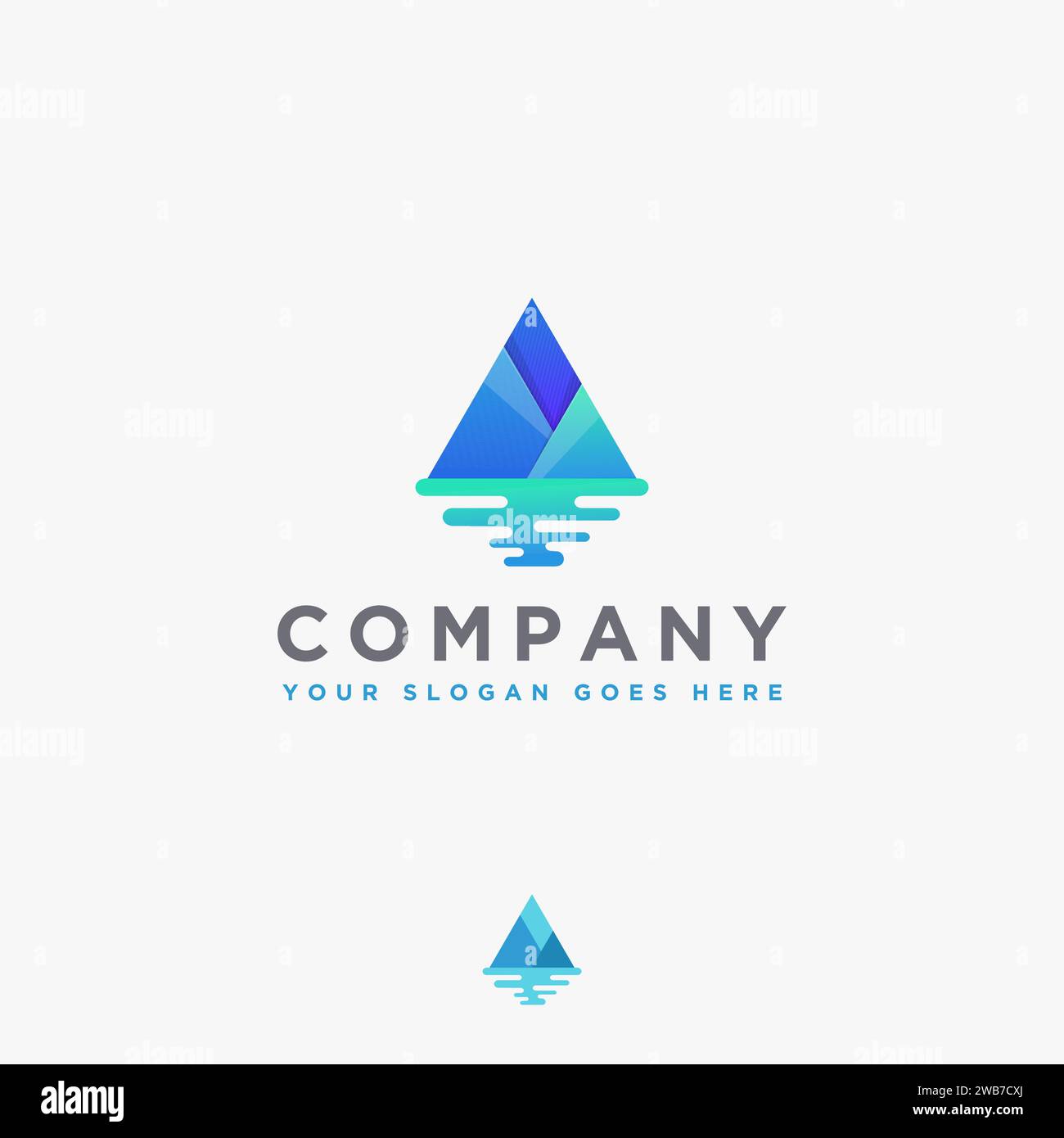 Abstract modern Iceberg logo icon with gradient style design Stock Vector