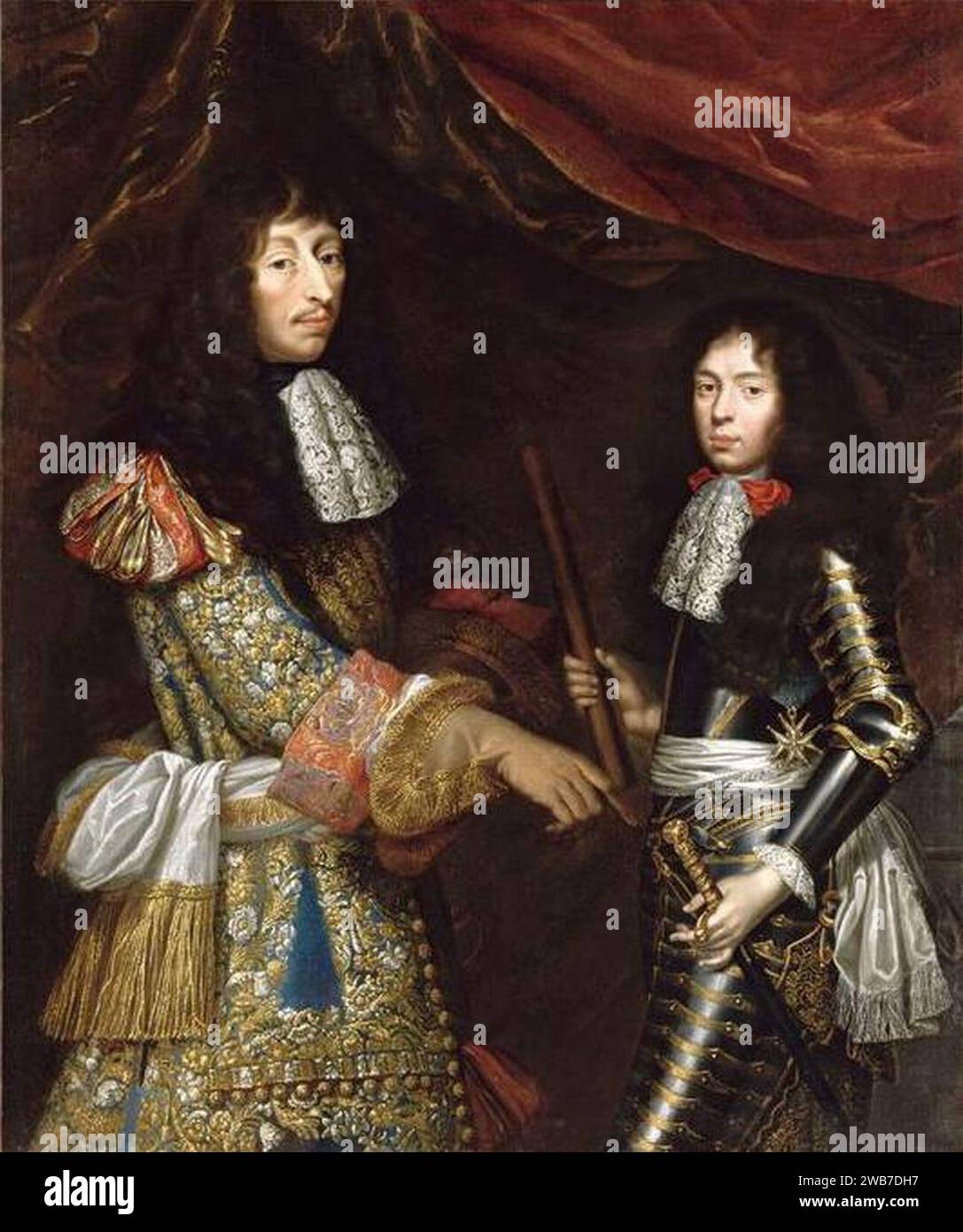 Louis II de Bourbon Condé and his son Henri-Jules, Duke of Enghien - Versailles, MV 8449. Stock Photo