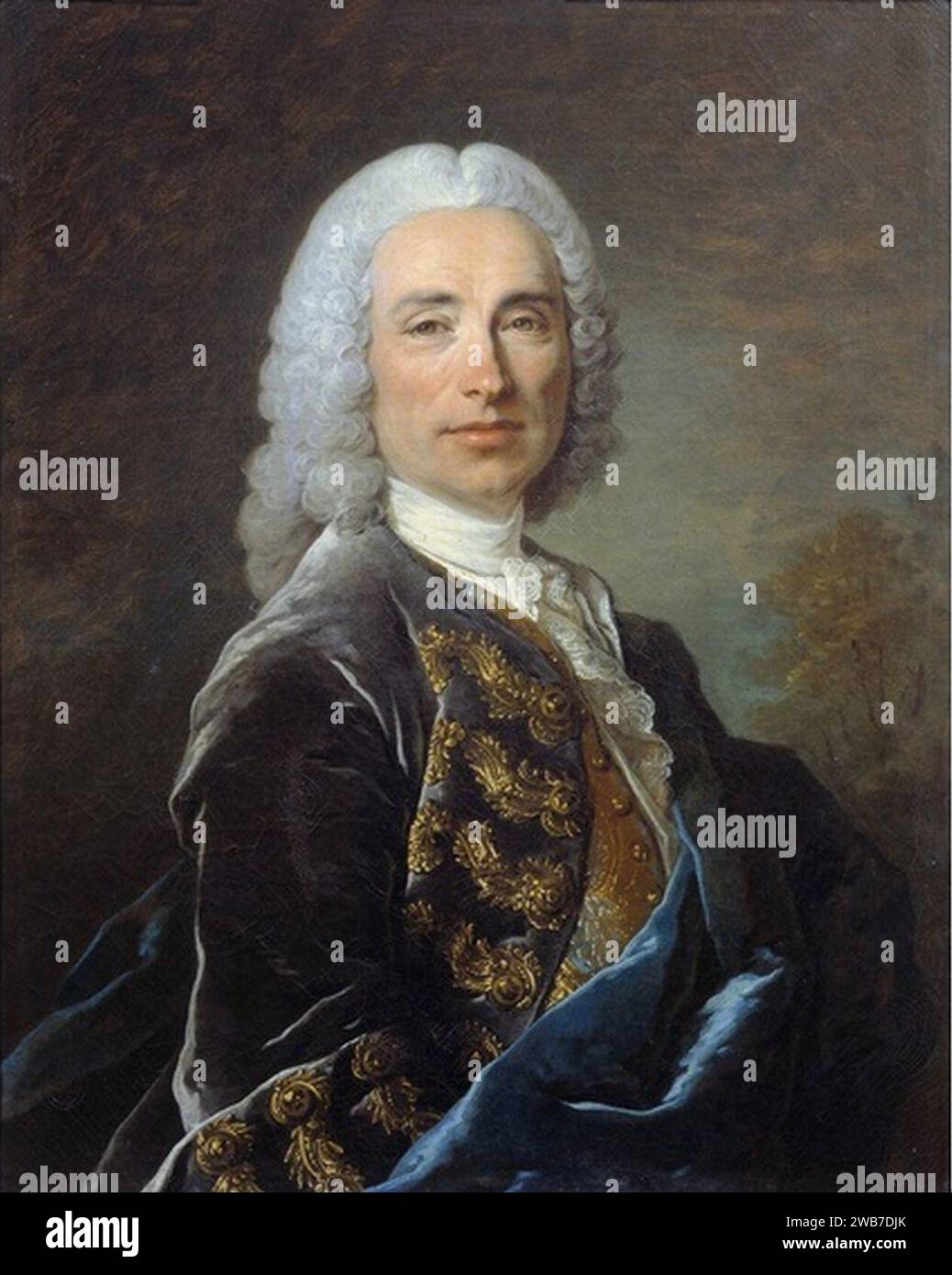 Louis Tocqué - Portrait of Marquis de Lucker Stock Photo