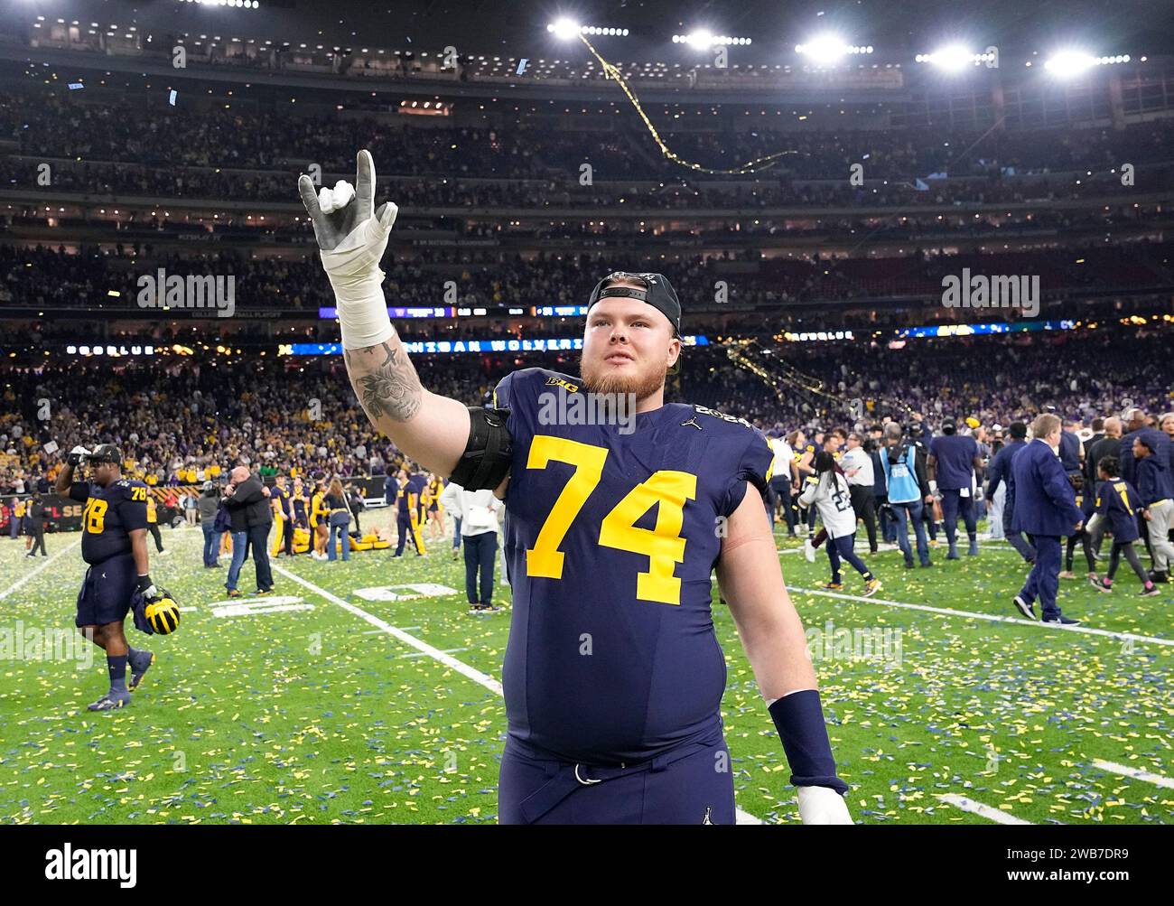 Houston, United States. 08th Jan, 2024. Michigan Wolverines defensive