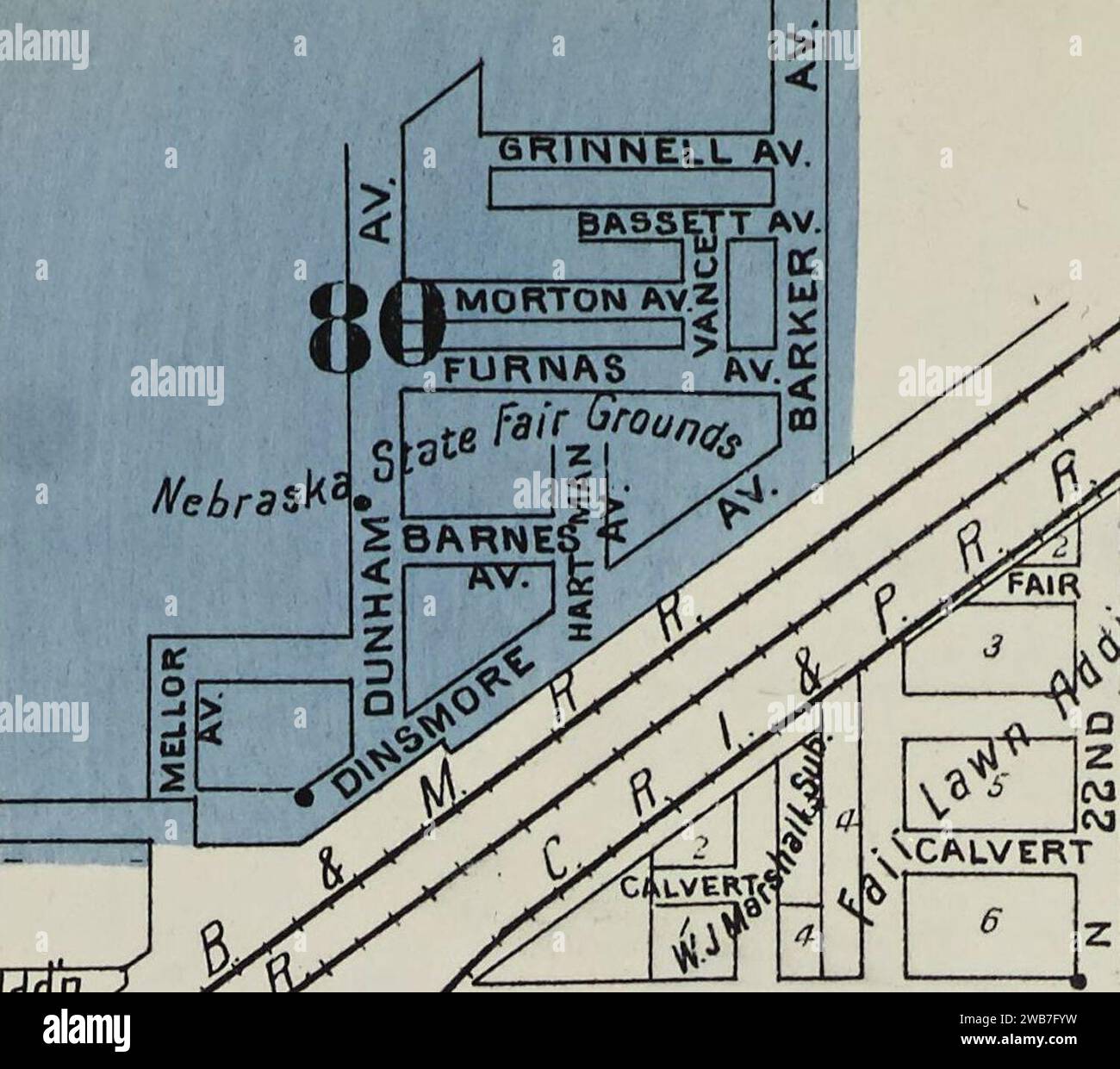 ''Nebraska State Fair Grounds'' in 1903 map detail, Sanborn Fire
