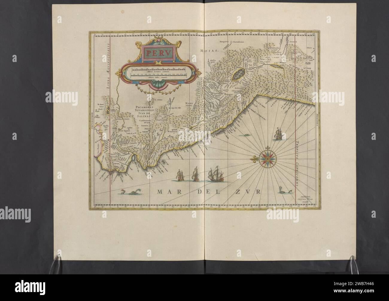 Perv - Atlas Maior, vol 12, map 12 - Joan Blaeu, 1667 Stock Photo