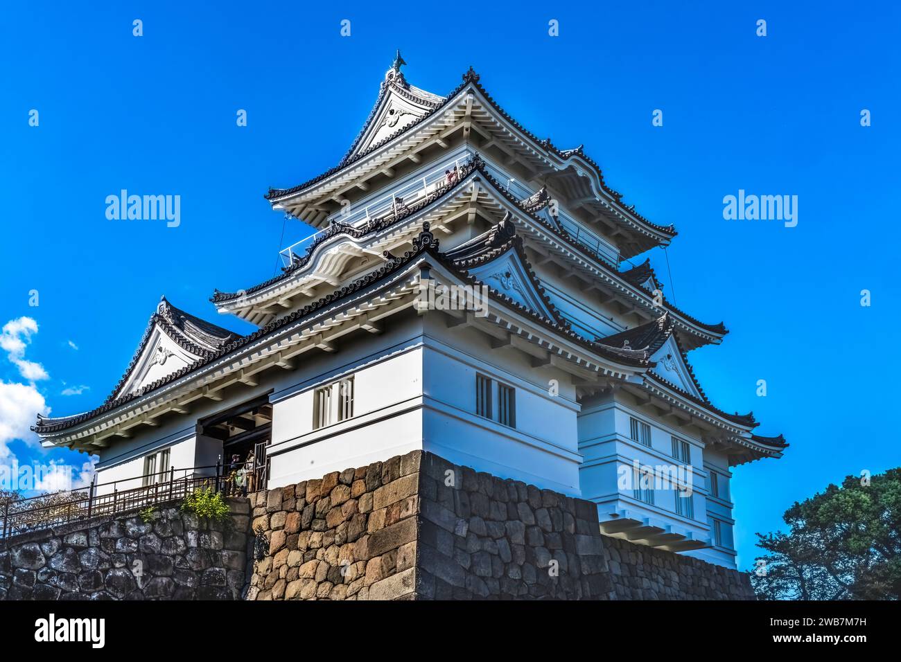 Hojo Castle Odawara Kanagawa Japan.  Hojo Clan controlled castle to 1590, when Heideyoshi defeated the Hojo. Castle was given to Tokugawa Ieyasu. Cast Stock Photo