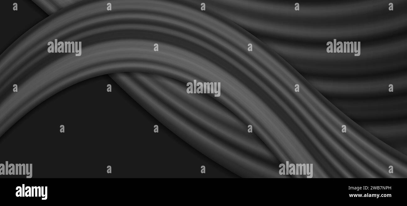 Black smooth waves abstract elegant background. Vector design Stock ...
