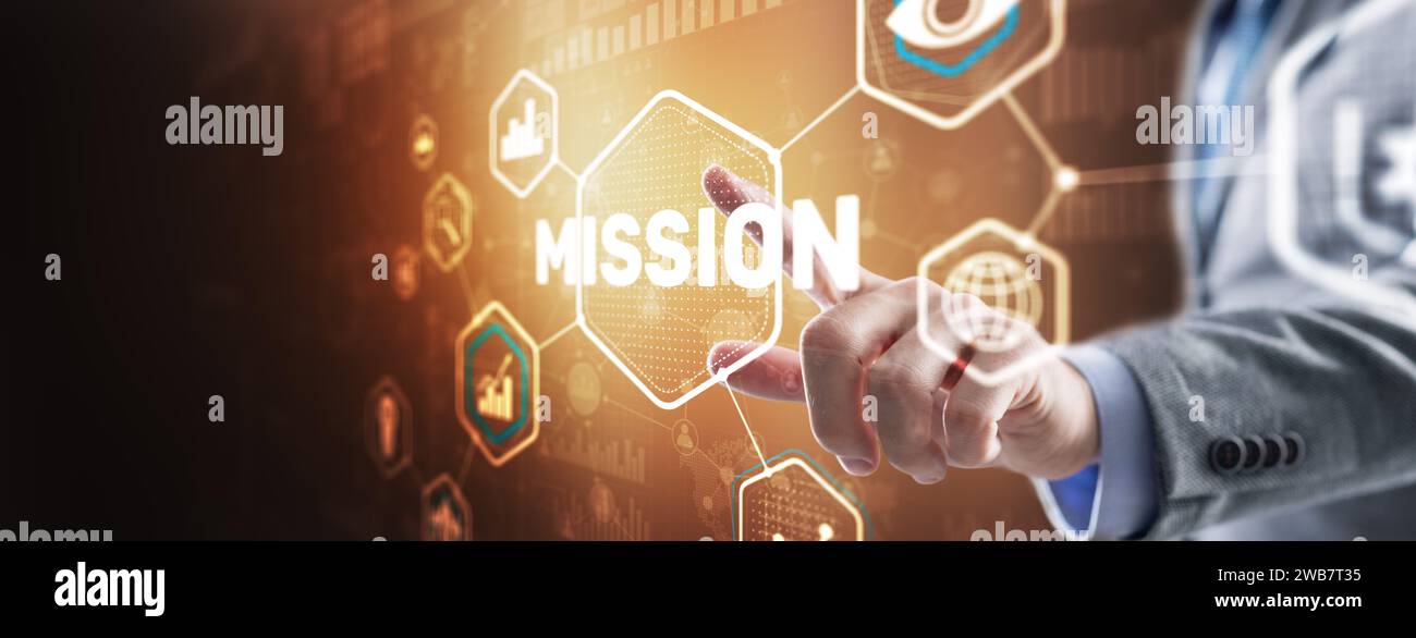 Mission concept. Financial success chart concept on virtual screen ...